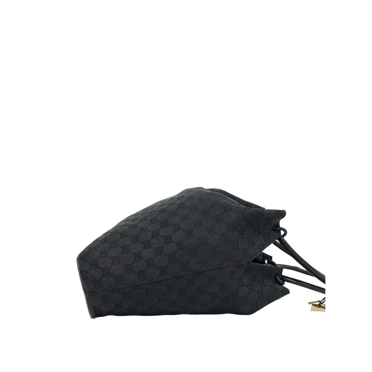 Gucci GG Canvas Ring Handle Shoulder Bag — Black
