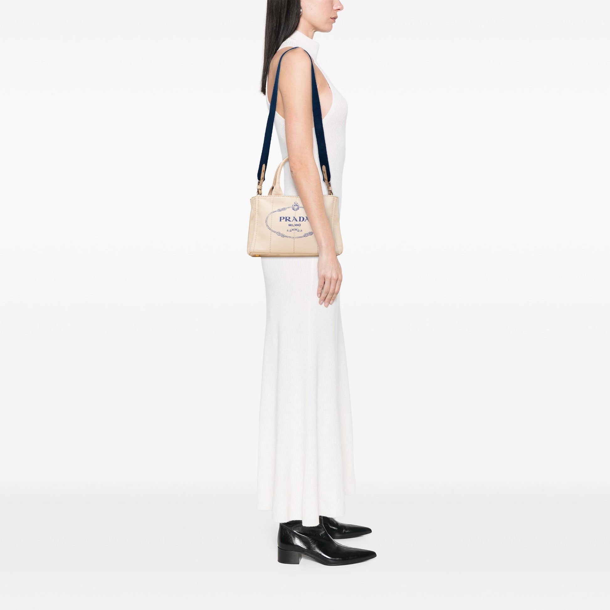 Prada Small Canvas Canapa Logo Satchel
