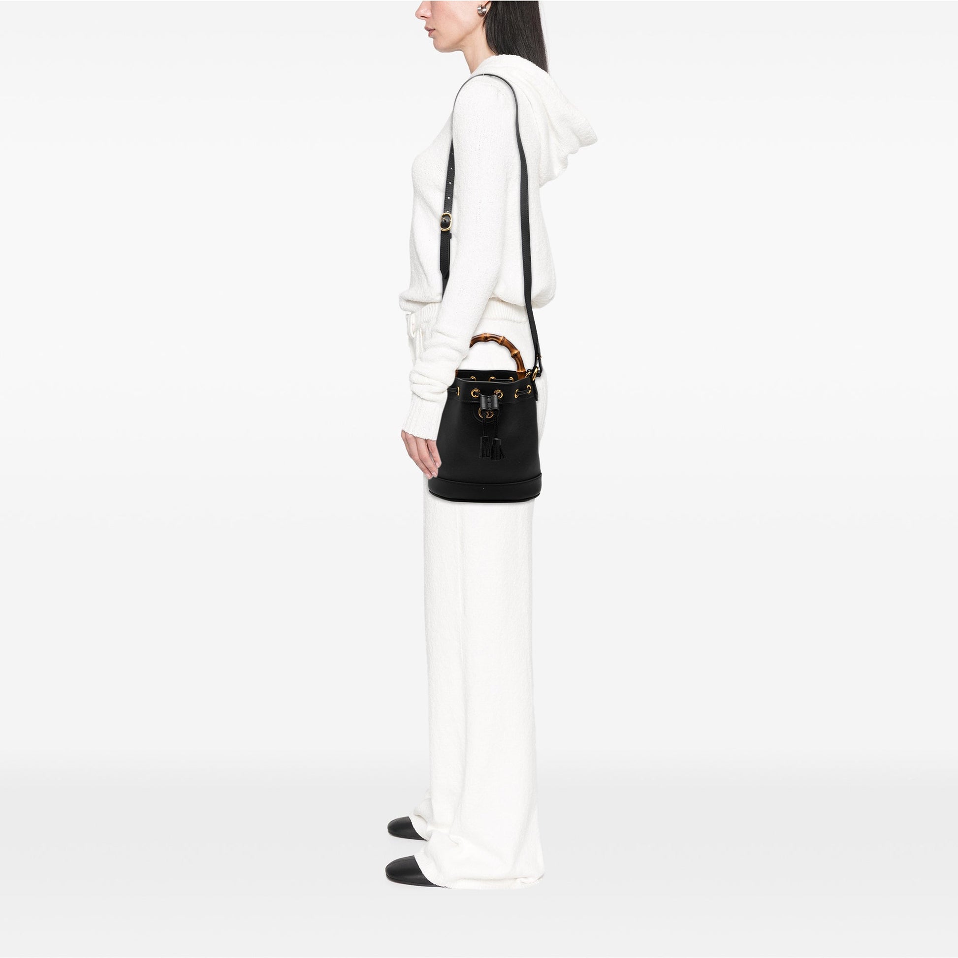 Gucci Mini Calfskin Bamboo Diana Bucket Bag