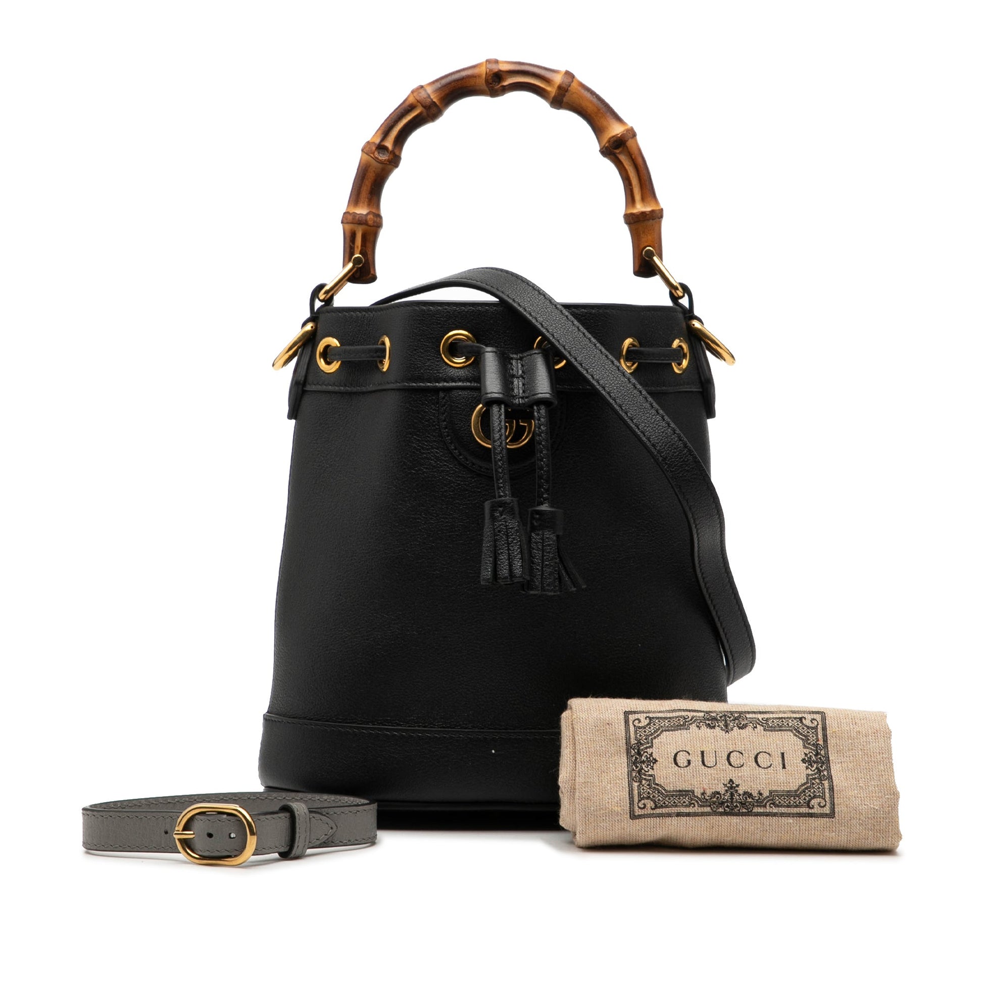 Gucci Mini Calfskin Bamboo Diana Bucket Bag