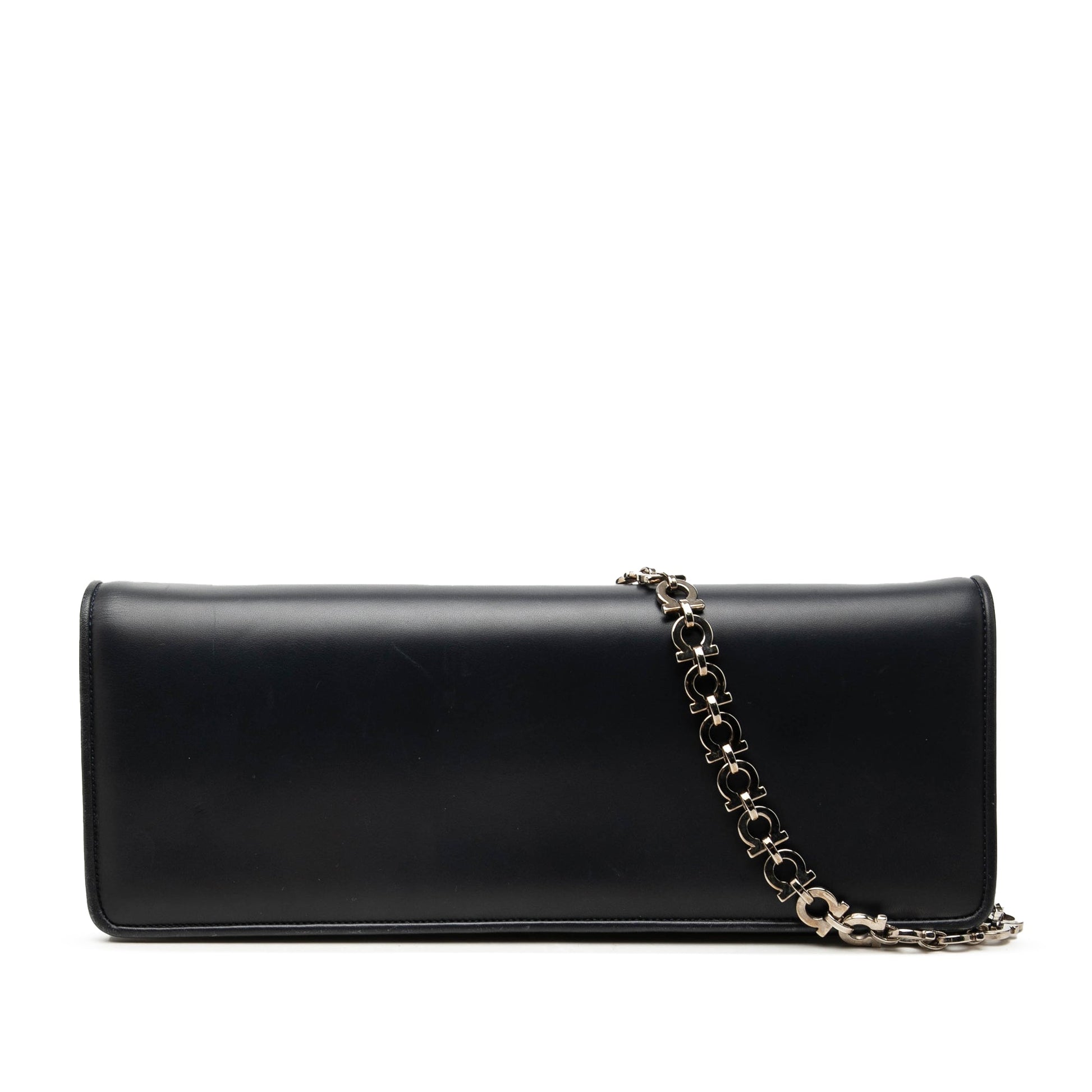 Ferragamo Smooth Calfskin Clutch with Chain