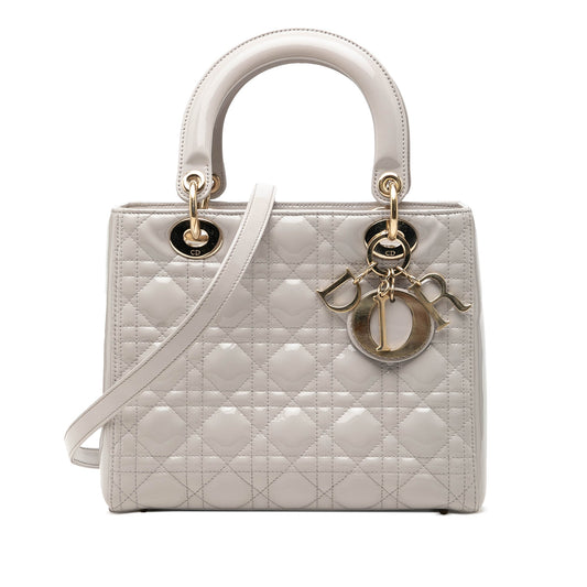 Dior Medium Patent Cannage Lady Dior