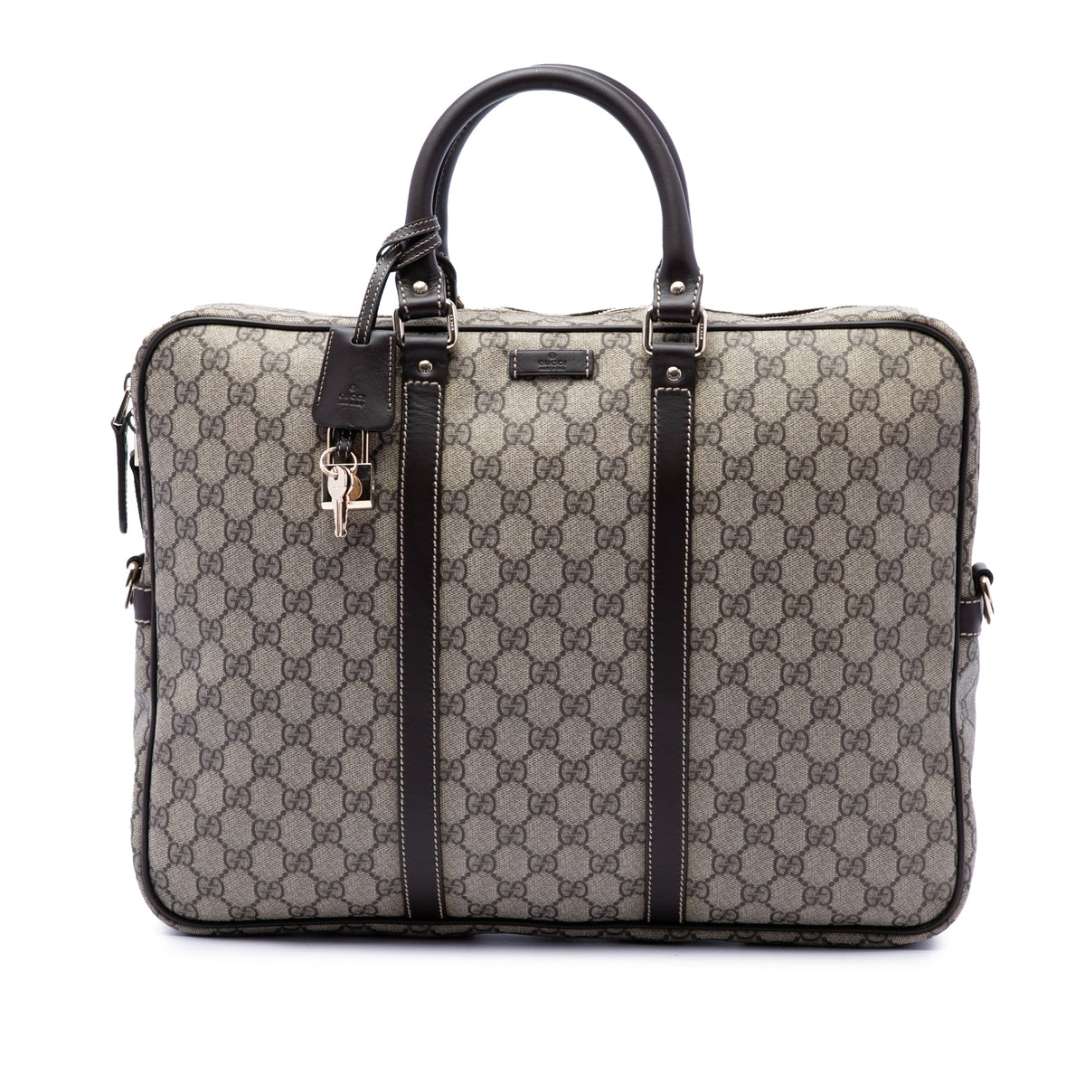 Gucci GG Supreme Business Bag — Beige