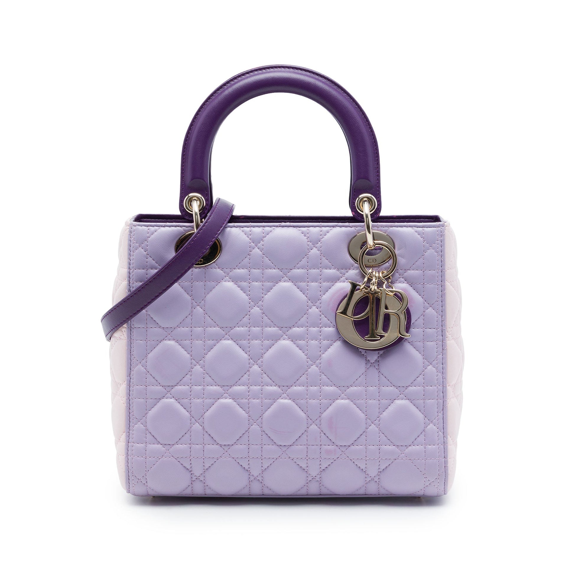 Dior Medium Tricolor Lambskin Cannage Lady Dior