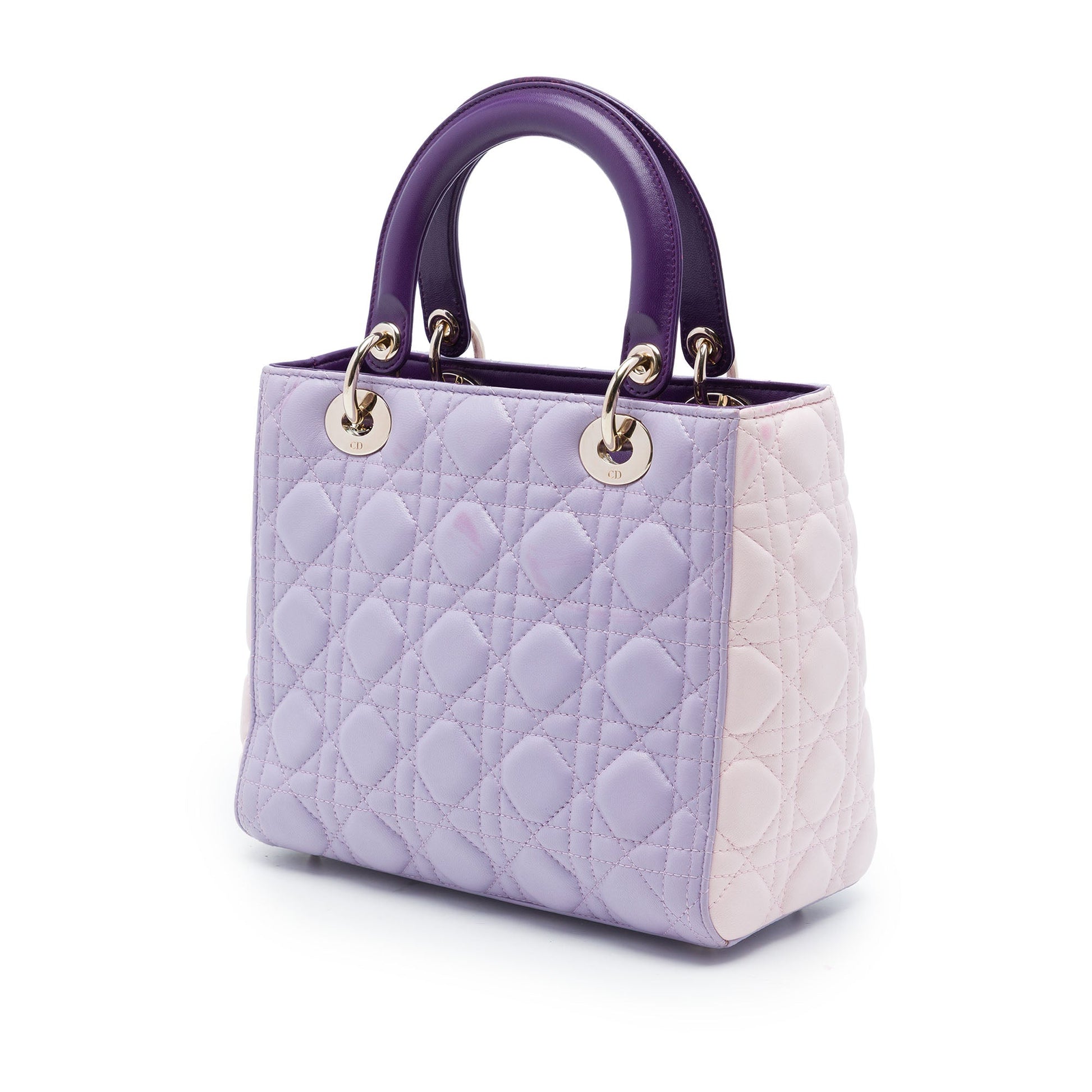 Dior Medium Tricolor Lambskin Cannage Lady Dior