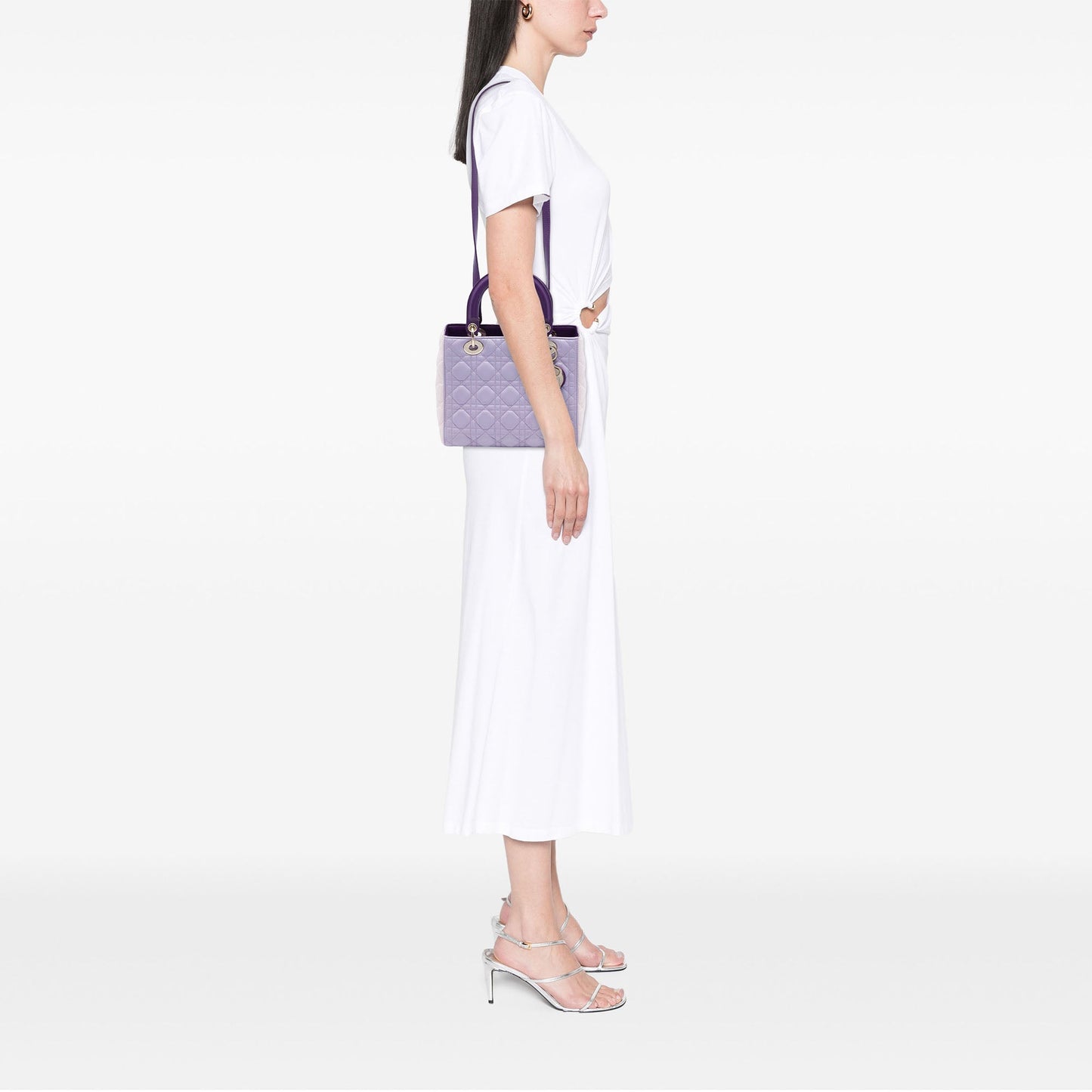 Dior Medium Tricolor Lambskin Cannage Lady Dior