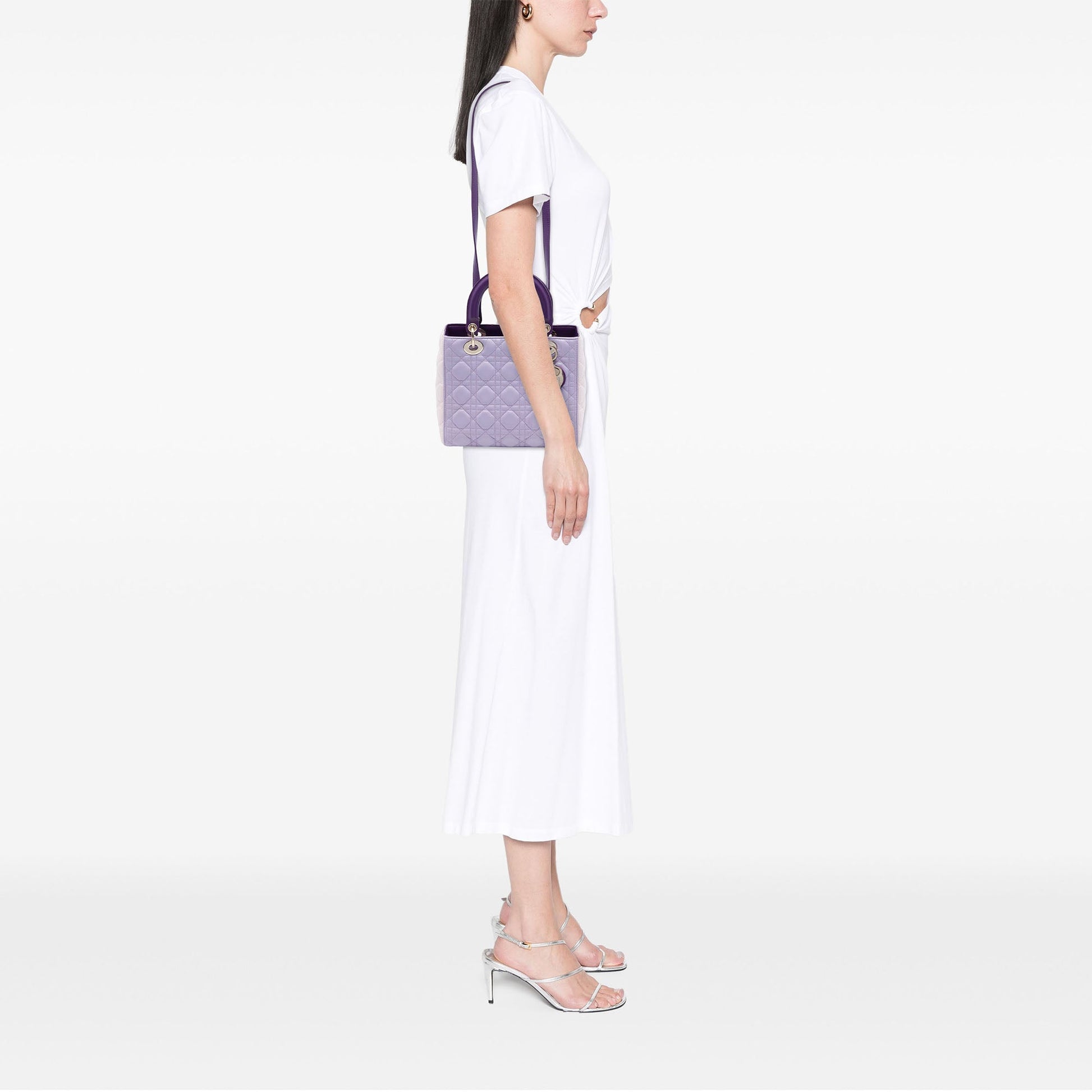 Dior Medium Tricolor Lambskin Cannage Lady Dior