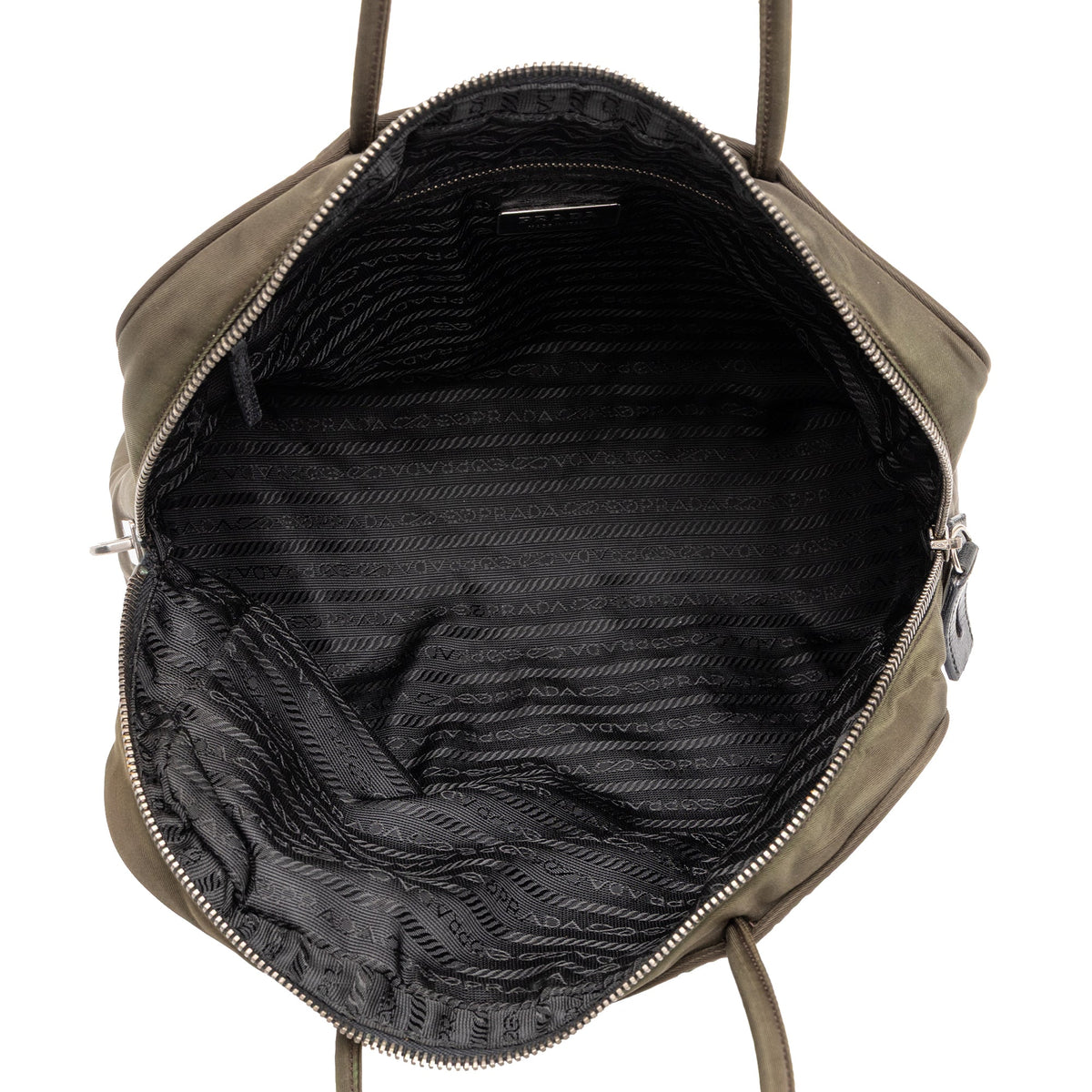 Prada Tessuto Handbag — Brown