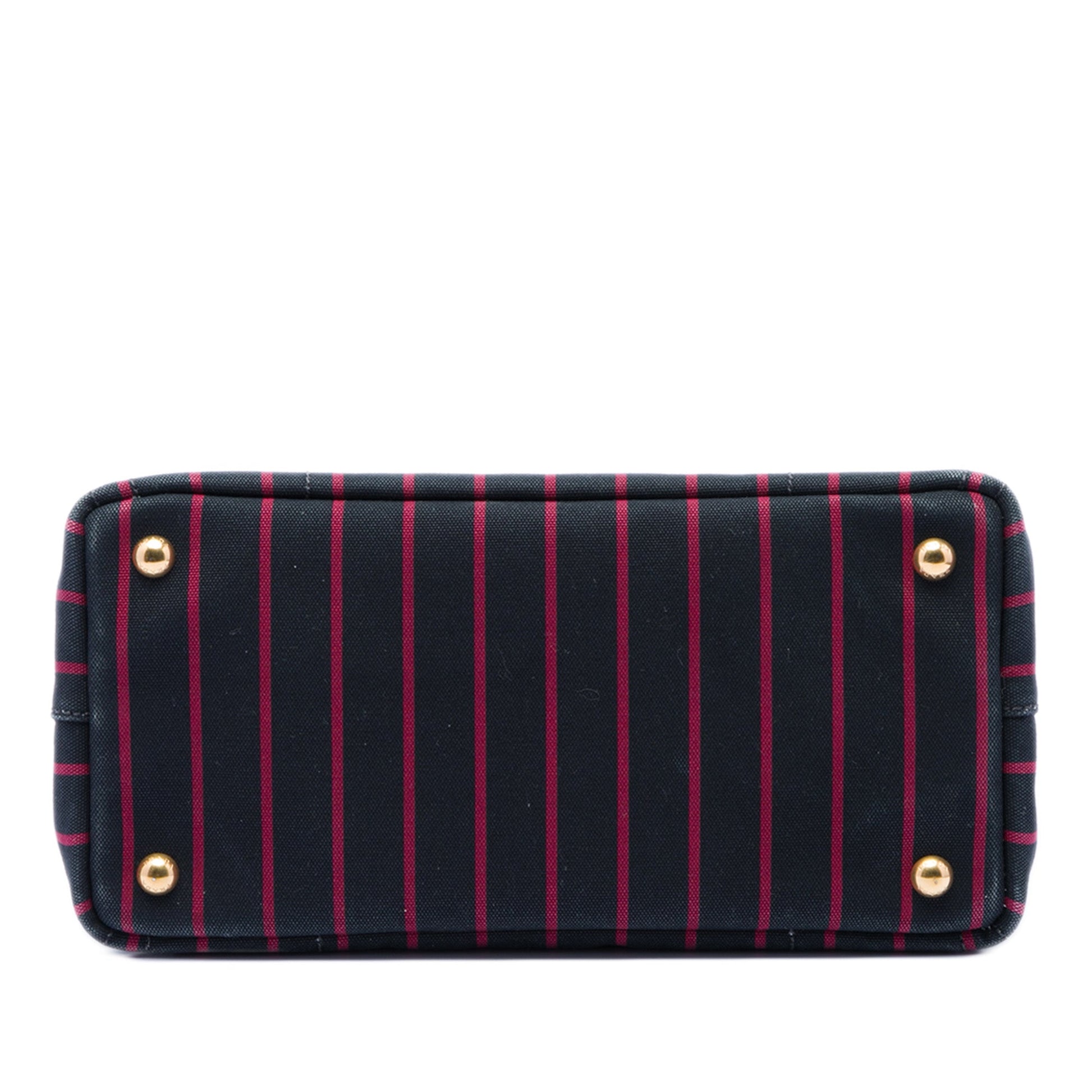 Prada Small Canvas Canapa Logo Stripes Satchel