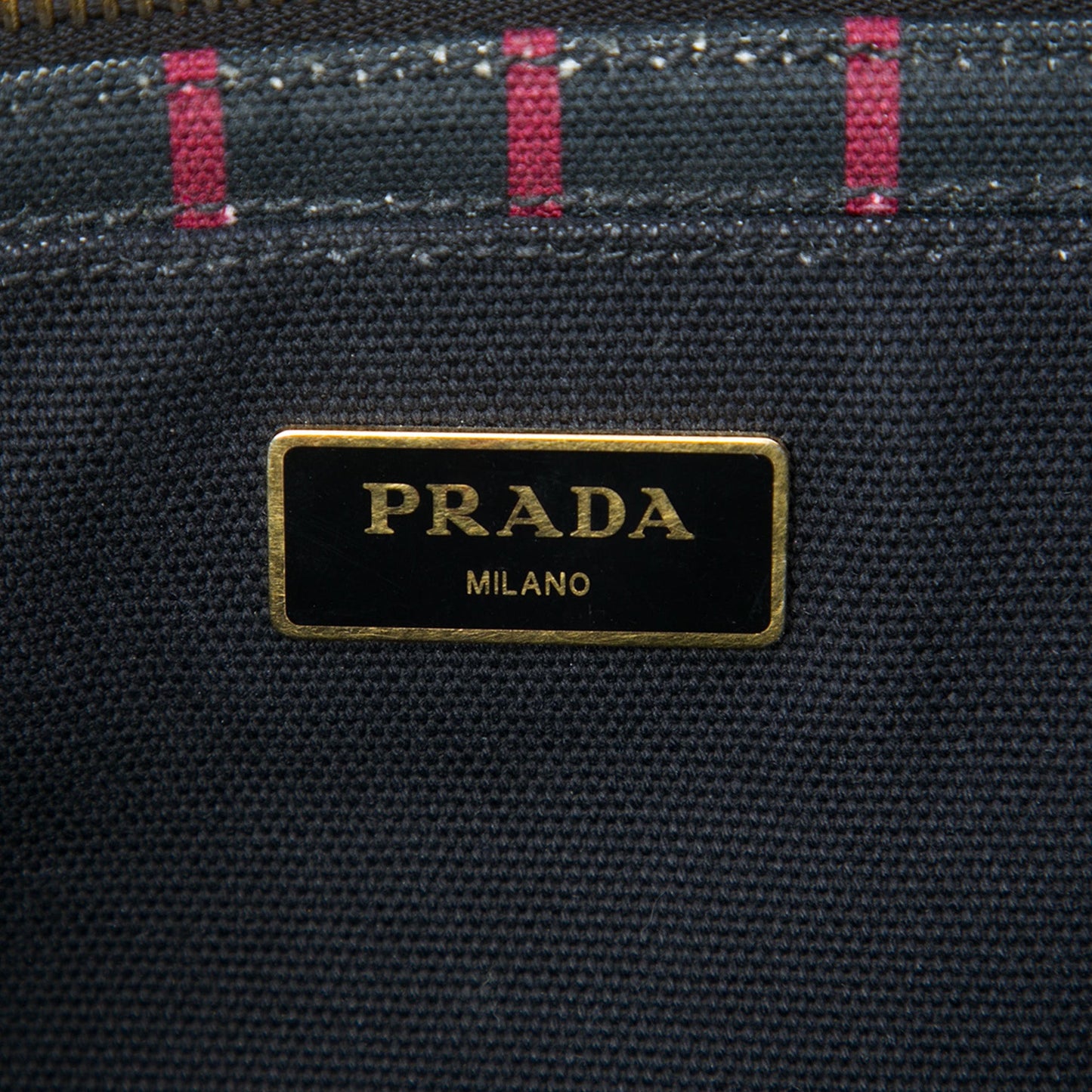 Prada Small Canvas Canapa Logo Stripes Satchel