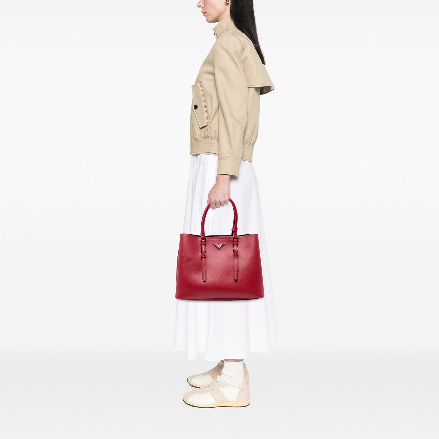Prada Medium Saffiano Cuir Double Handle Satchel