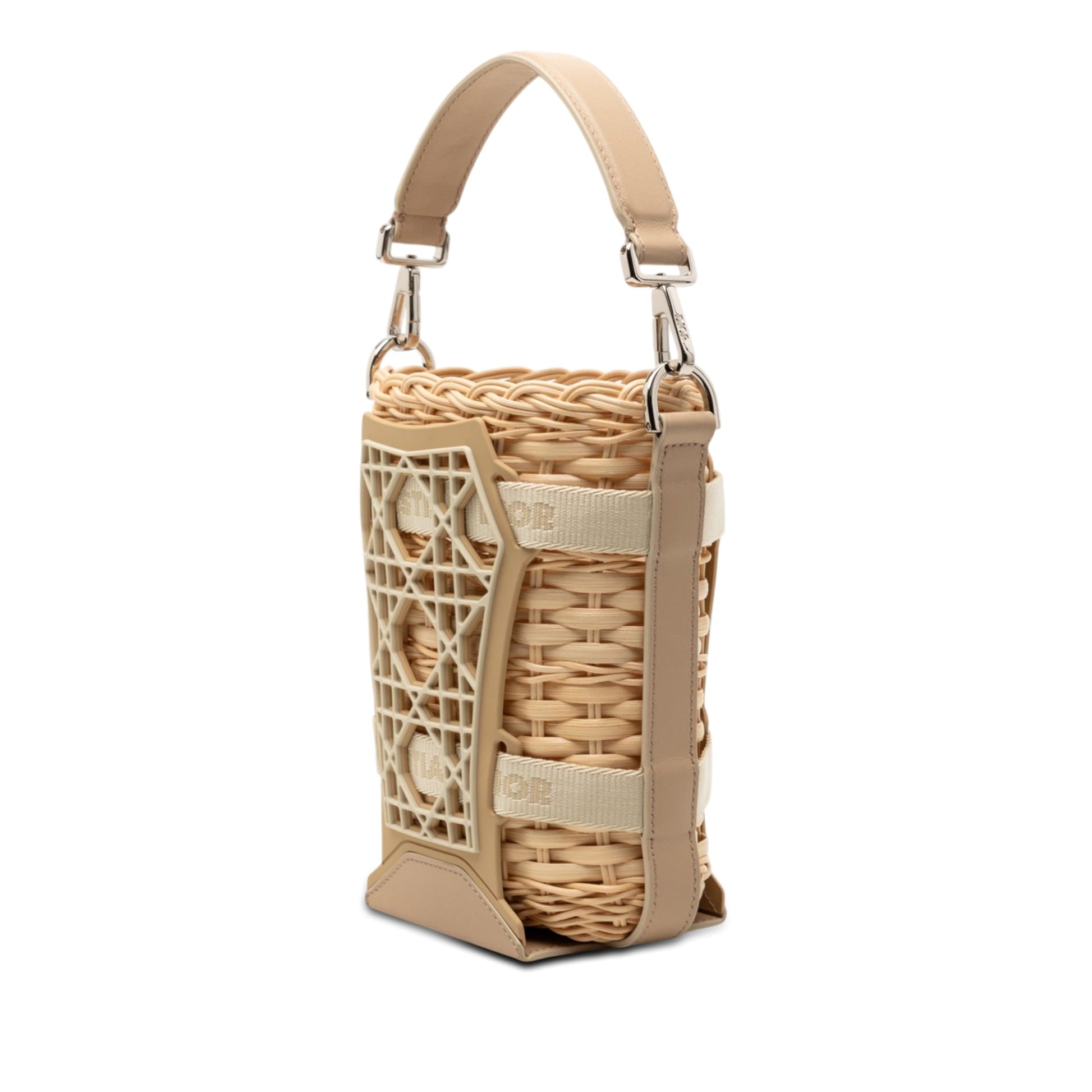 Dior Raffia and Leather Sahara Wicker Basket Bucket Bag