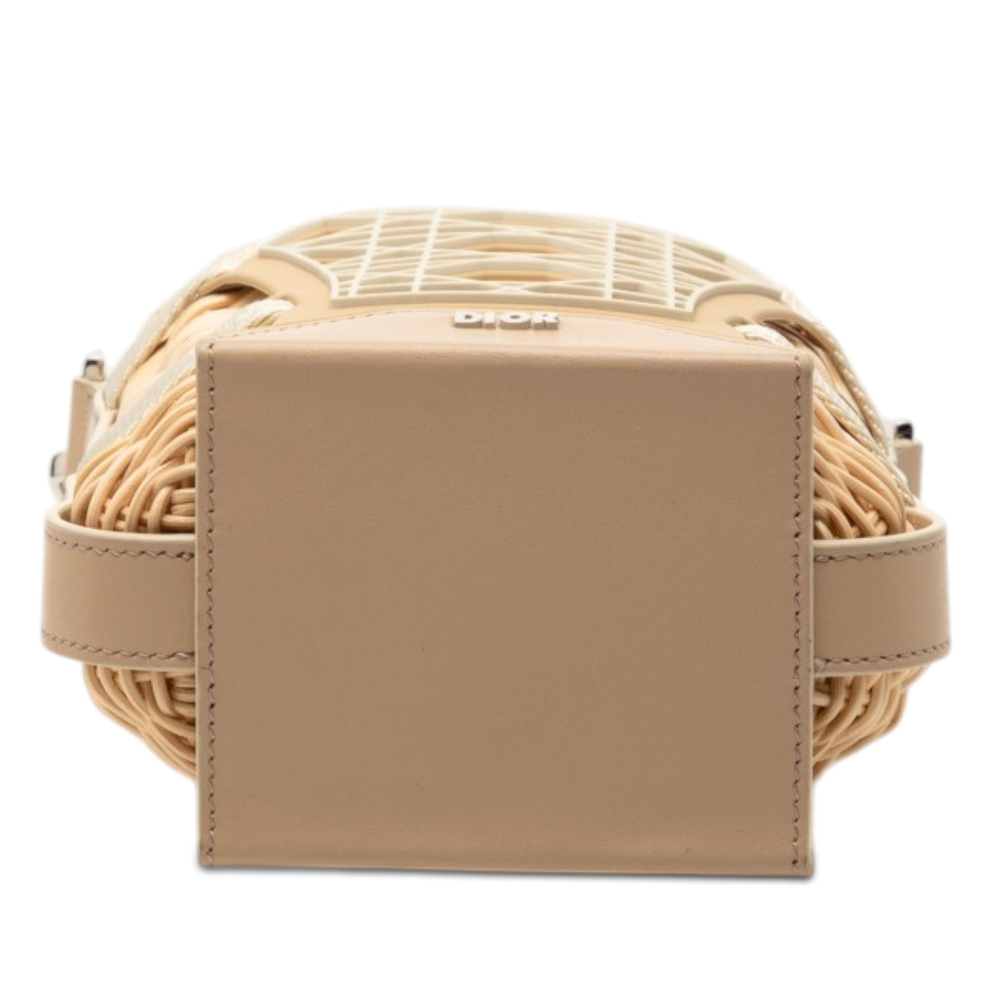 Dior Raffia and Leather Sahara Wicker Basket Bucket Bag