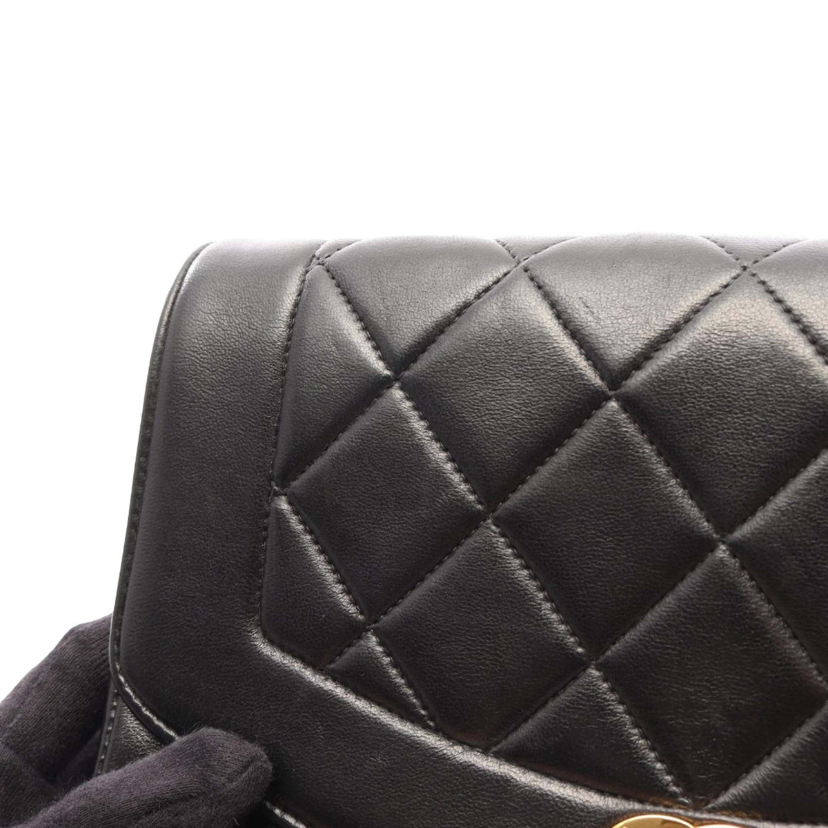 Chanel Small Lambskin Diana Flap — Black