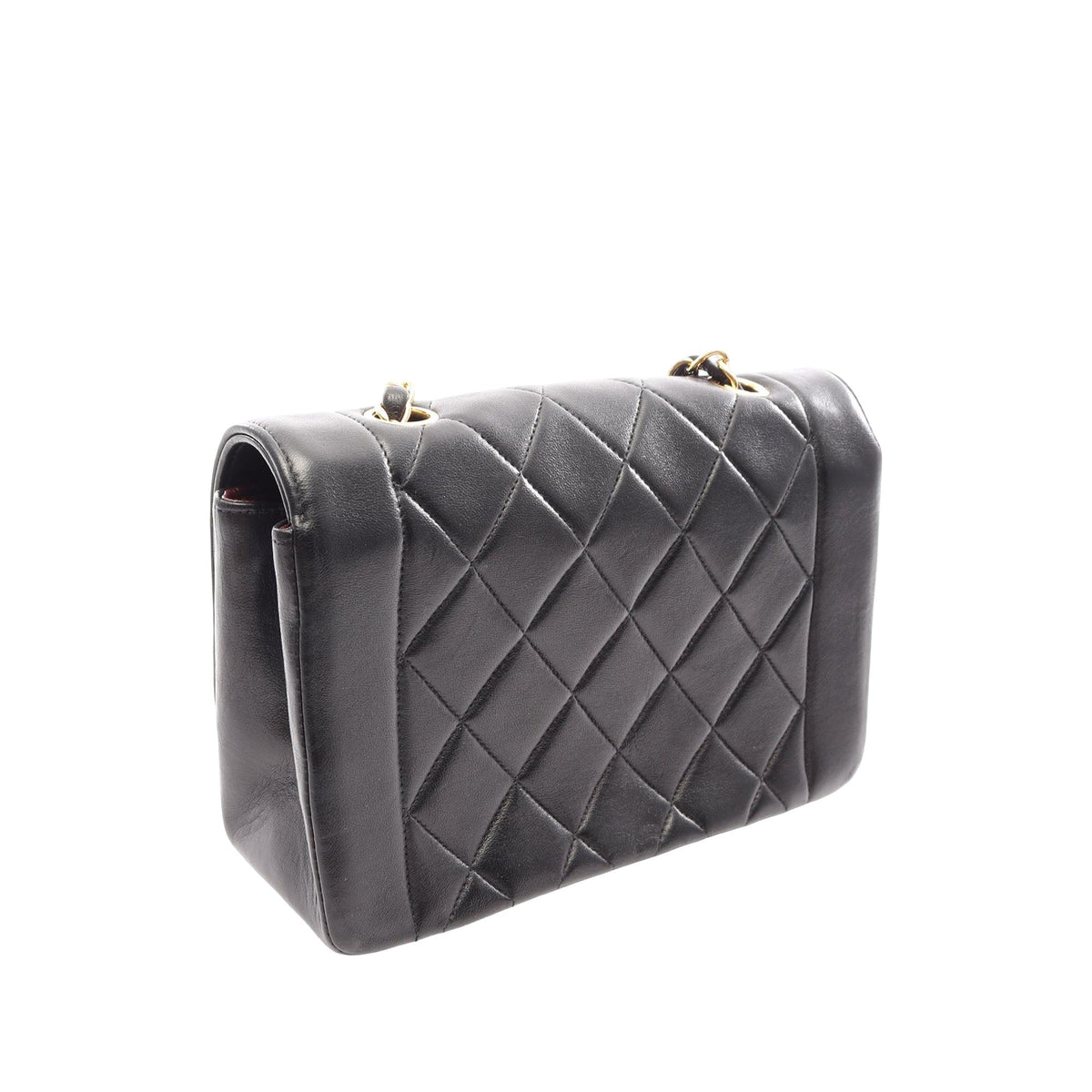 Chanel Small Lambskin Diana Flap — Black