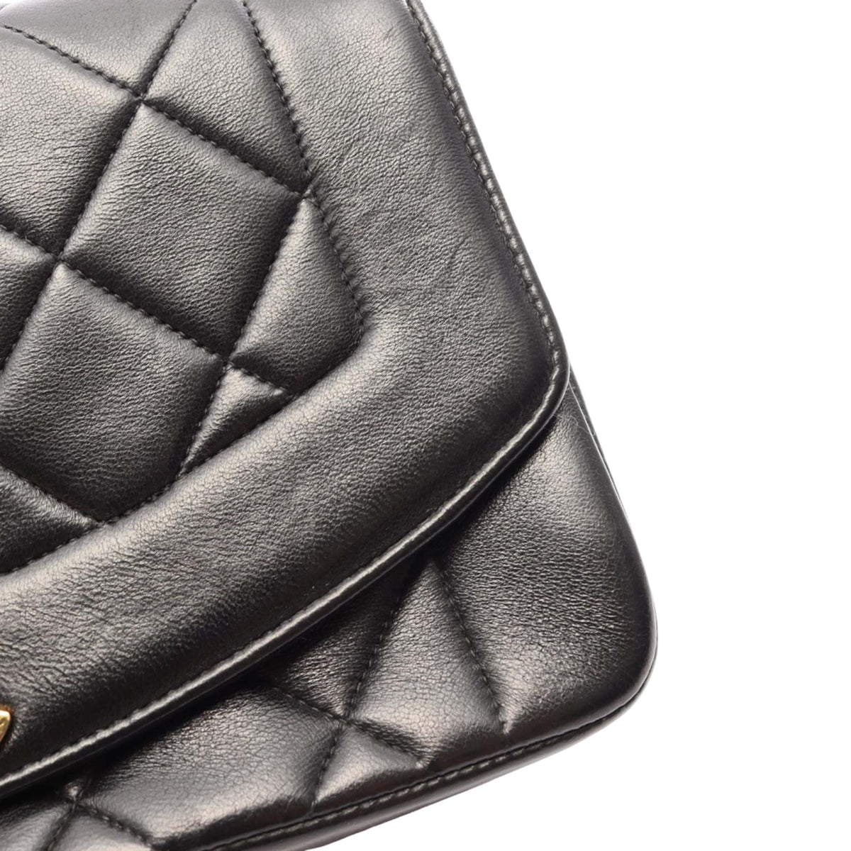 Chanel Small Lambskin Diana Flap — Black