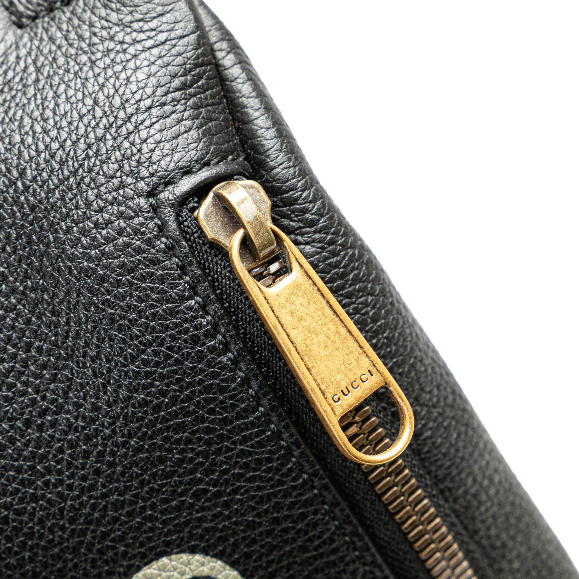 Gucci Small Grained Calfskin Web Logo Belt Bag