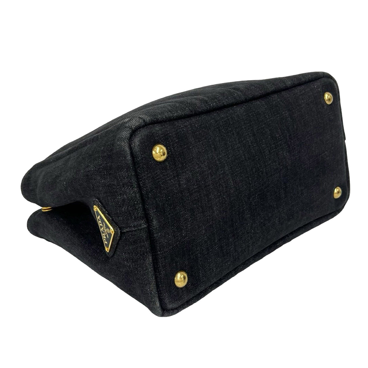 Prada Small Denim Canapa Logo Tote
