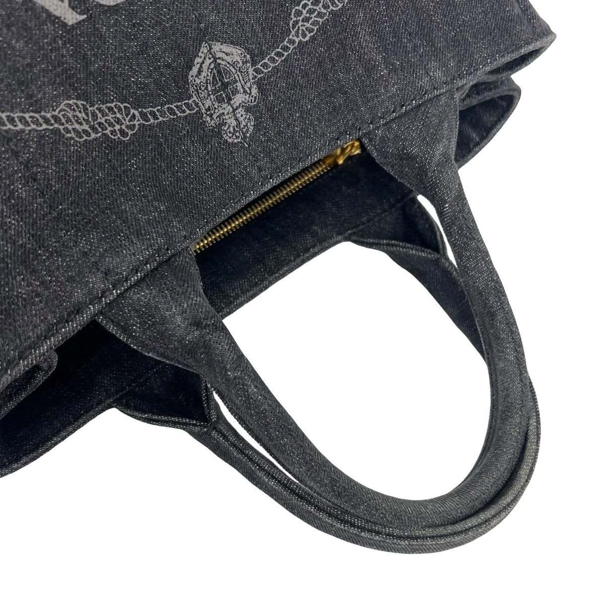 Prada Small Denim Canapa Logo Tote