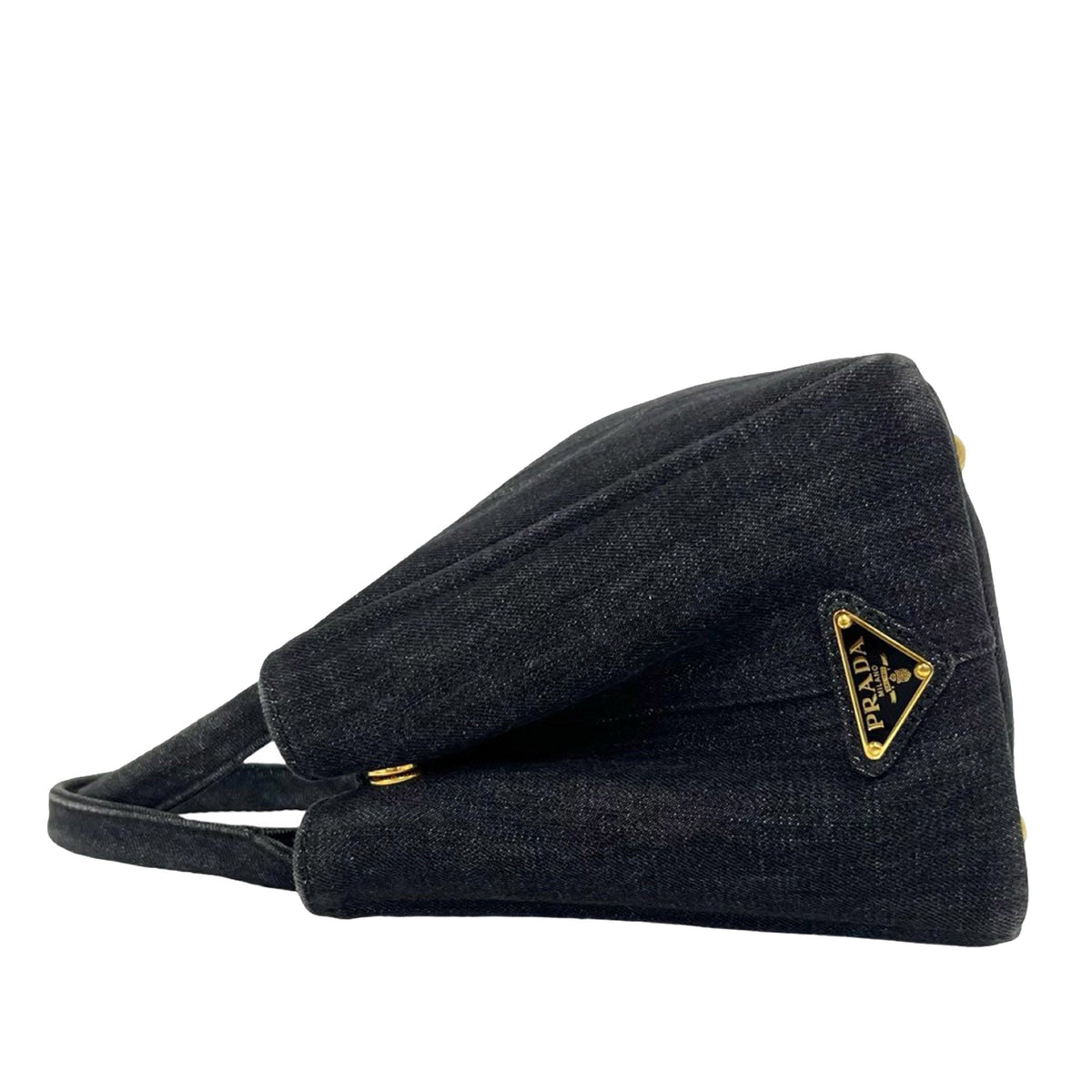 Prada Small Denim Canapa Logo Tote