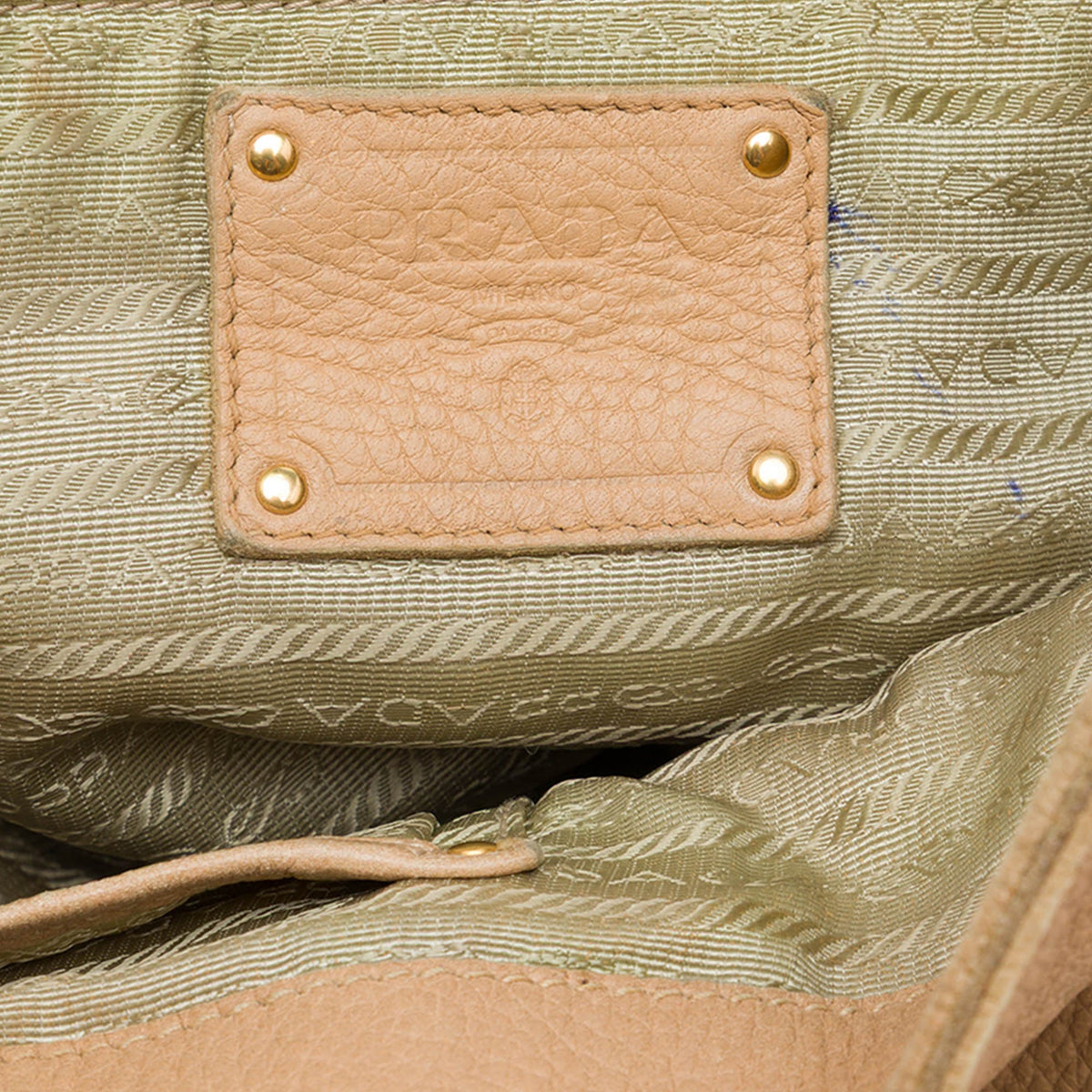Prada Vitello Daino Open Convertible Tote — Beige