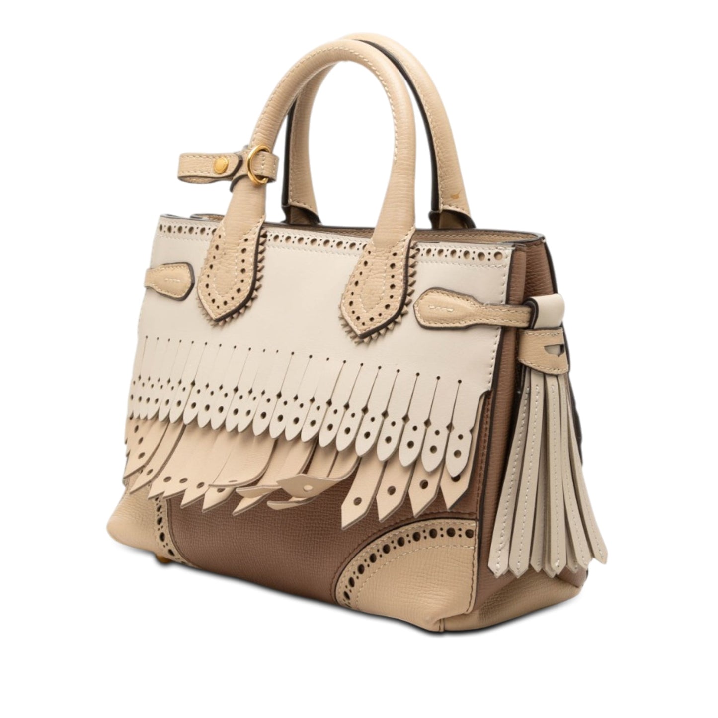Small Leather Brogue Banner Satchel