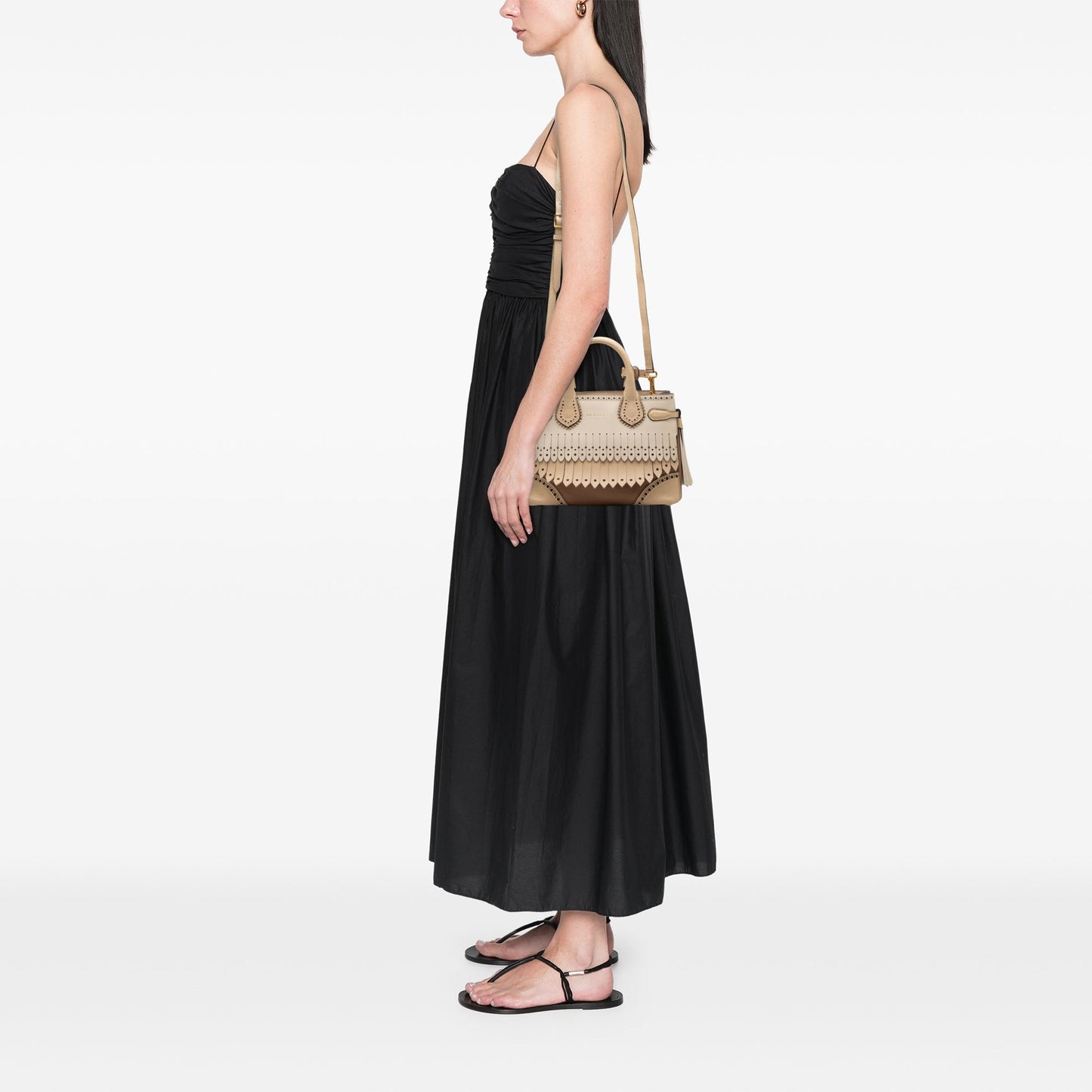 Small Leather Brogue Banner Satchel