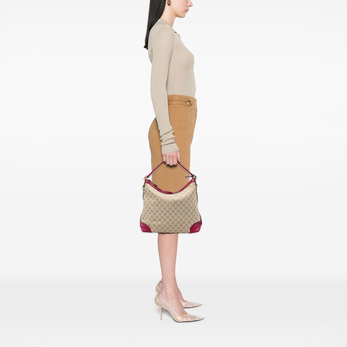 Gucci Small GG Canvas Miss GG Hobo — Red