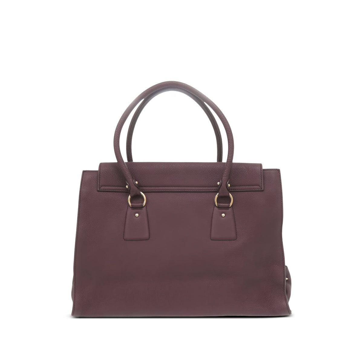 Ferragamo Leather Gancini Handbag — Purple