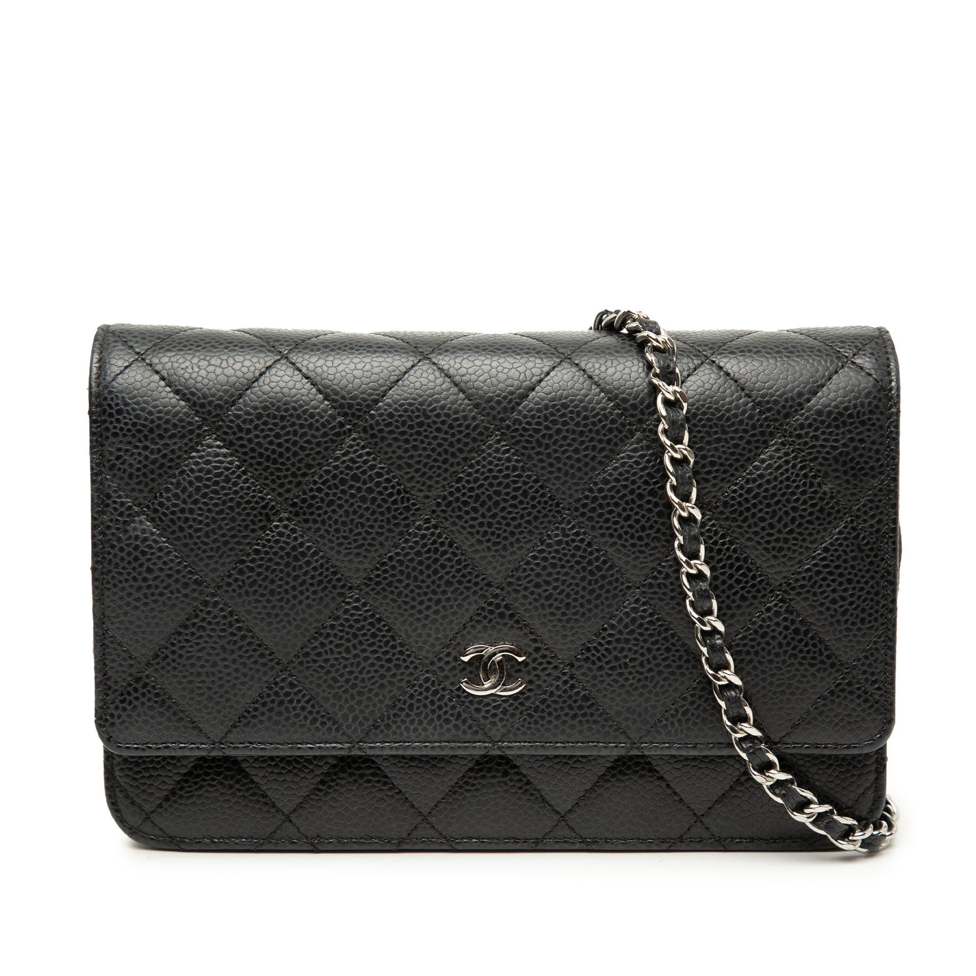 Chanel CC Quilted Caviar Wallet on Chain