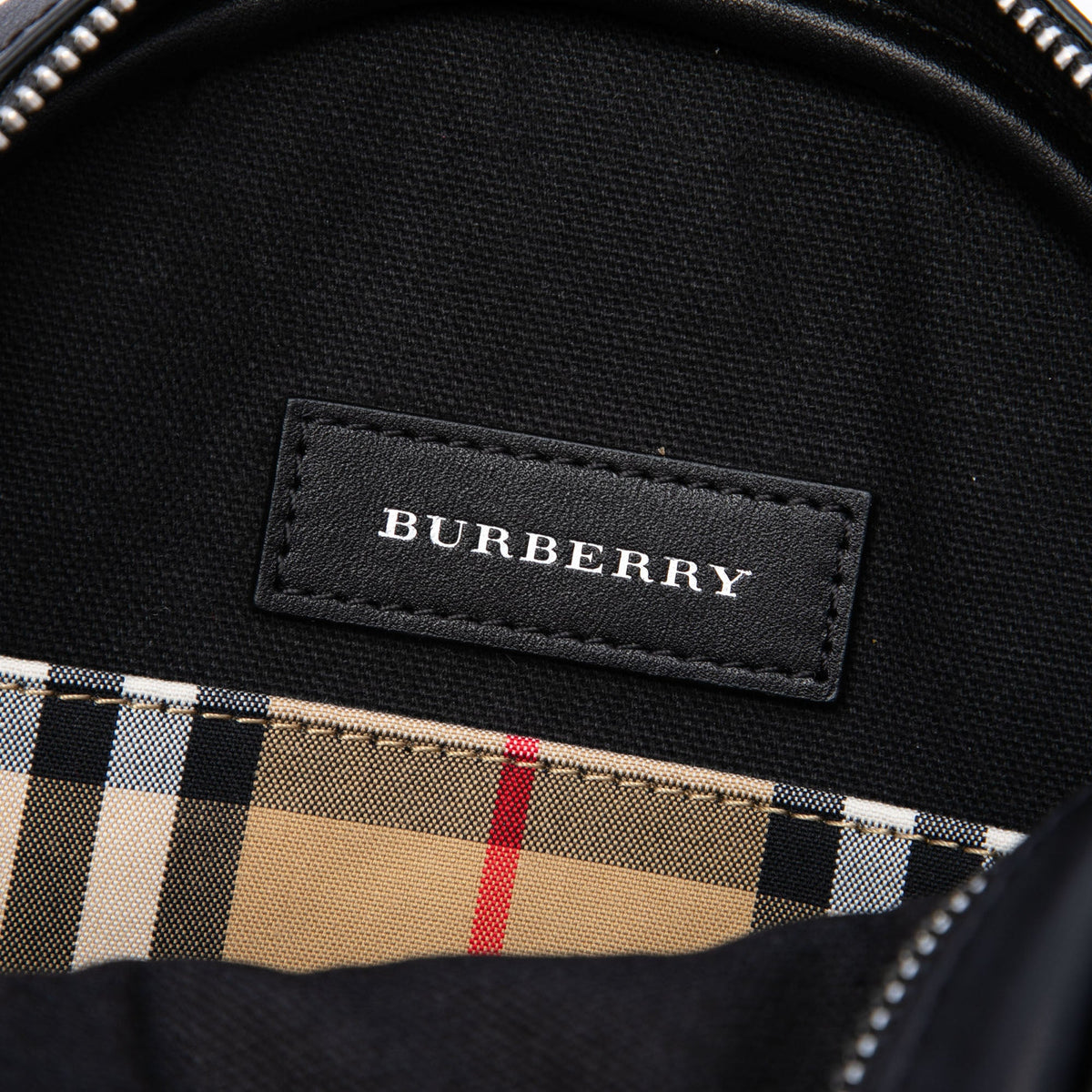 Burberry House Check Canvas and Calfskin Cartoon Print Round Crossbody