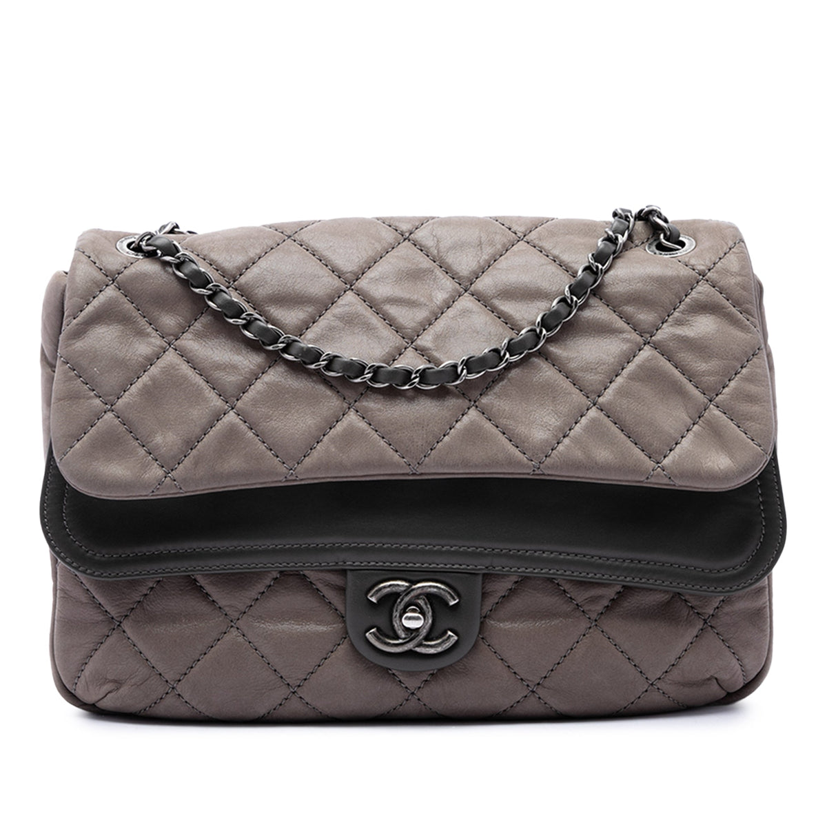 Chanel Jumbo Quilted Iridescent Calfskin In the Mix Double Flap — Brown