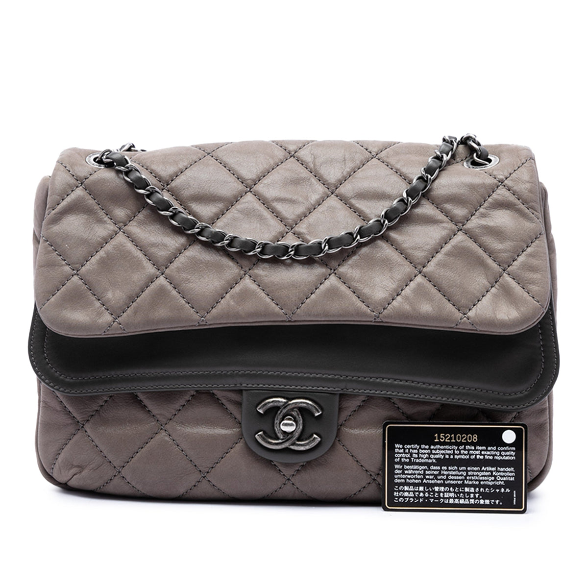 Chanel Jumbo Quilted Iridescent Calfskin In the Mix Double Flap — Brown