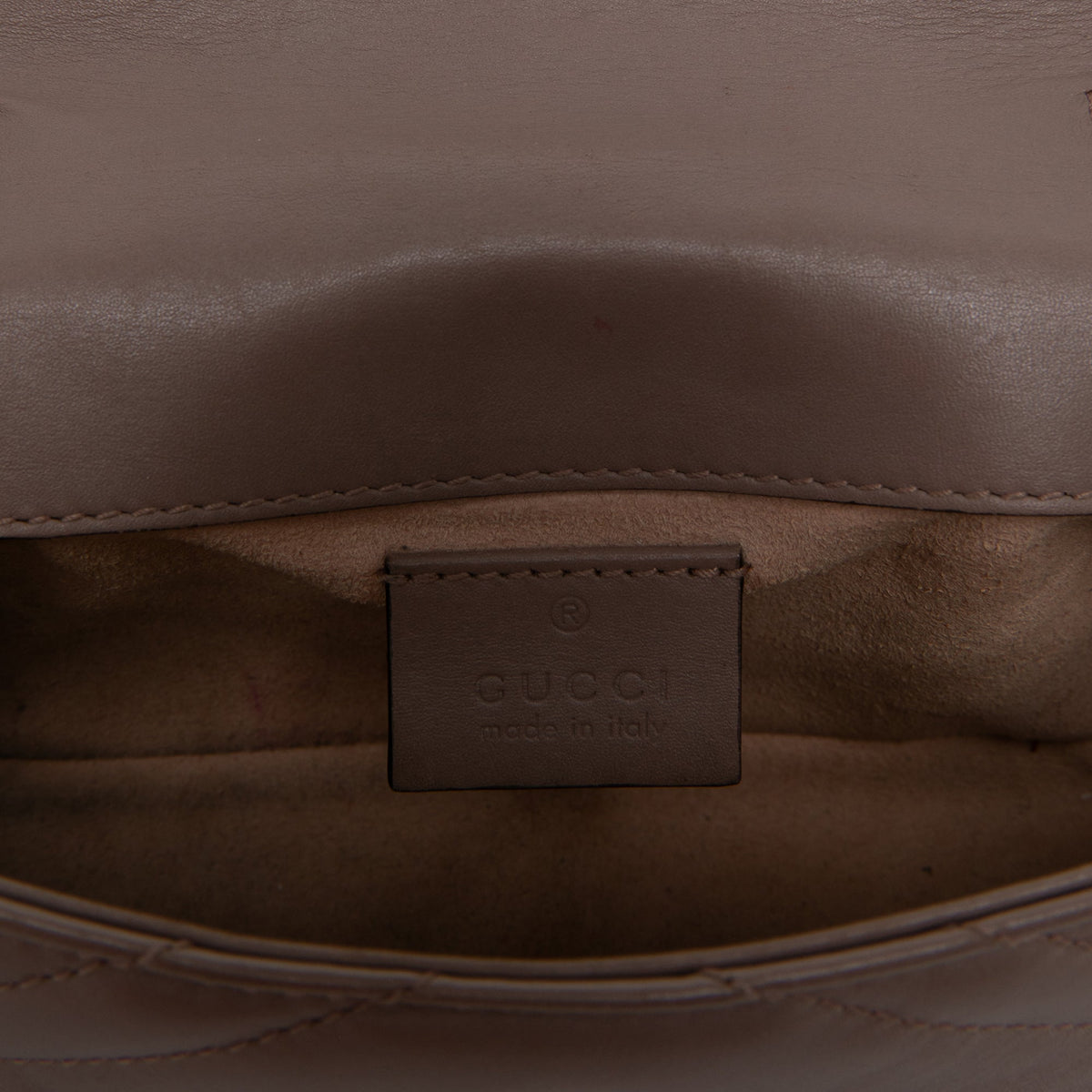 Gucci Mini GG Marmont Matelasse Leather Flap Crossbody — Brown