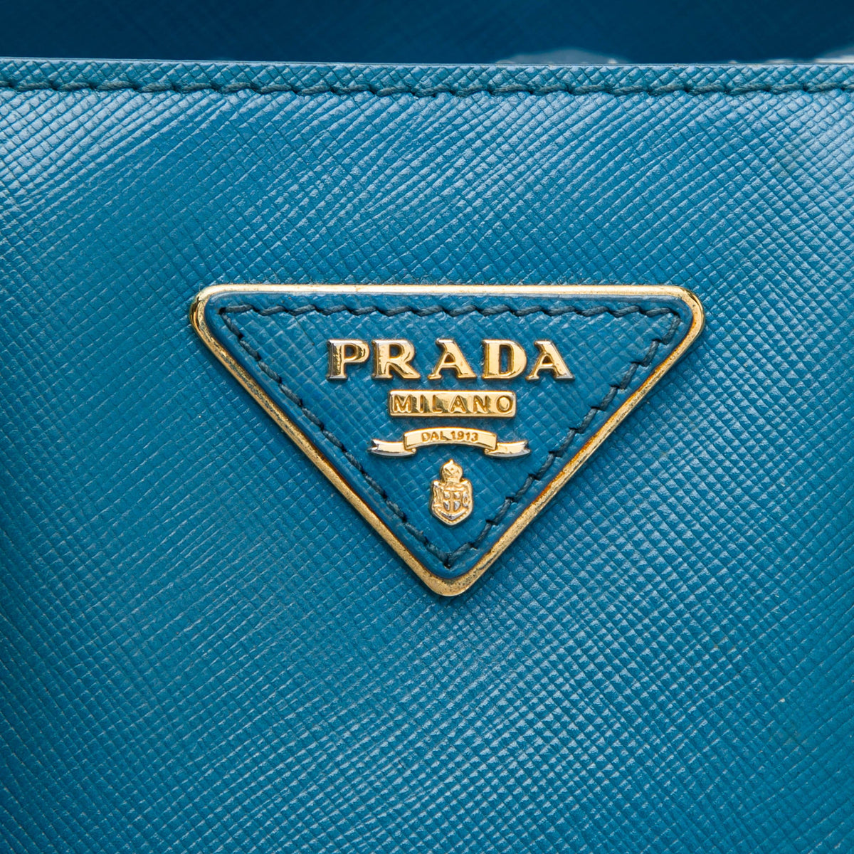 Prada Medium Saffiano Lux Zip Tote — Blue
