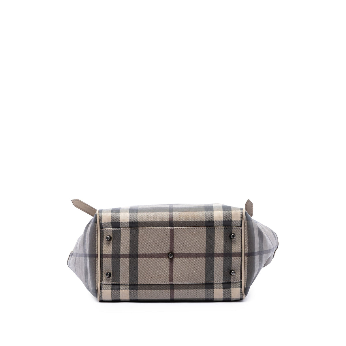 Burberry Small Smoke Check Coated Canvas Canterbury Tote — Gray