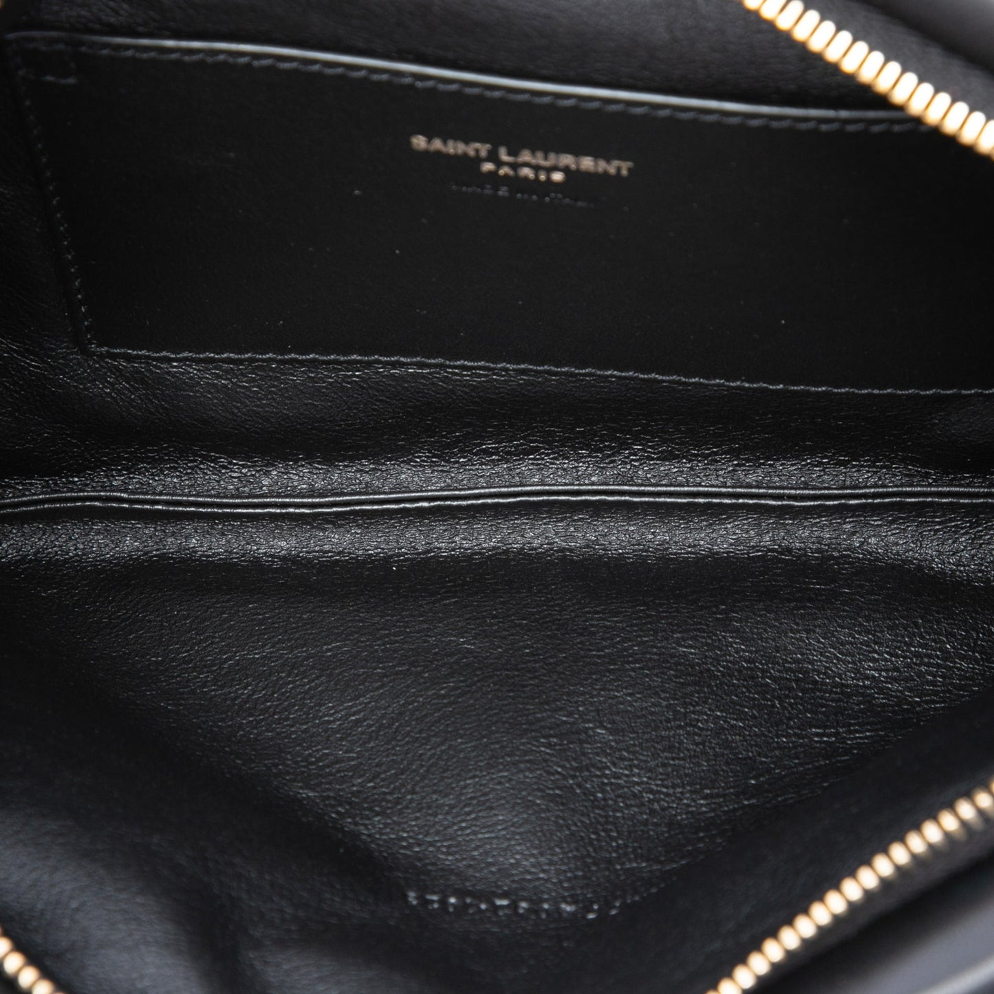 Saint Laurent Lambskin Monogram Long Calypso Zipped Pouch