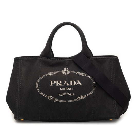 Prada Canvas Canapa Logo Satchel