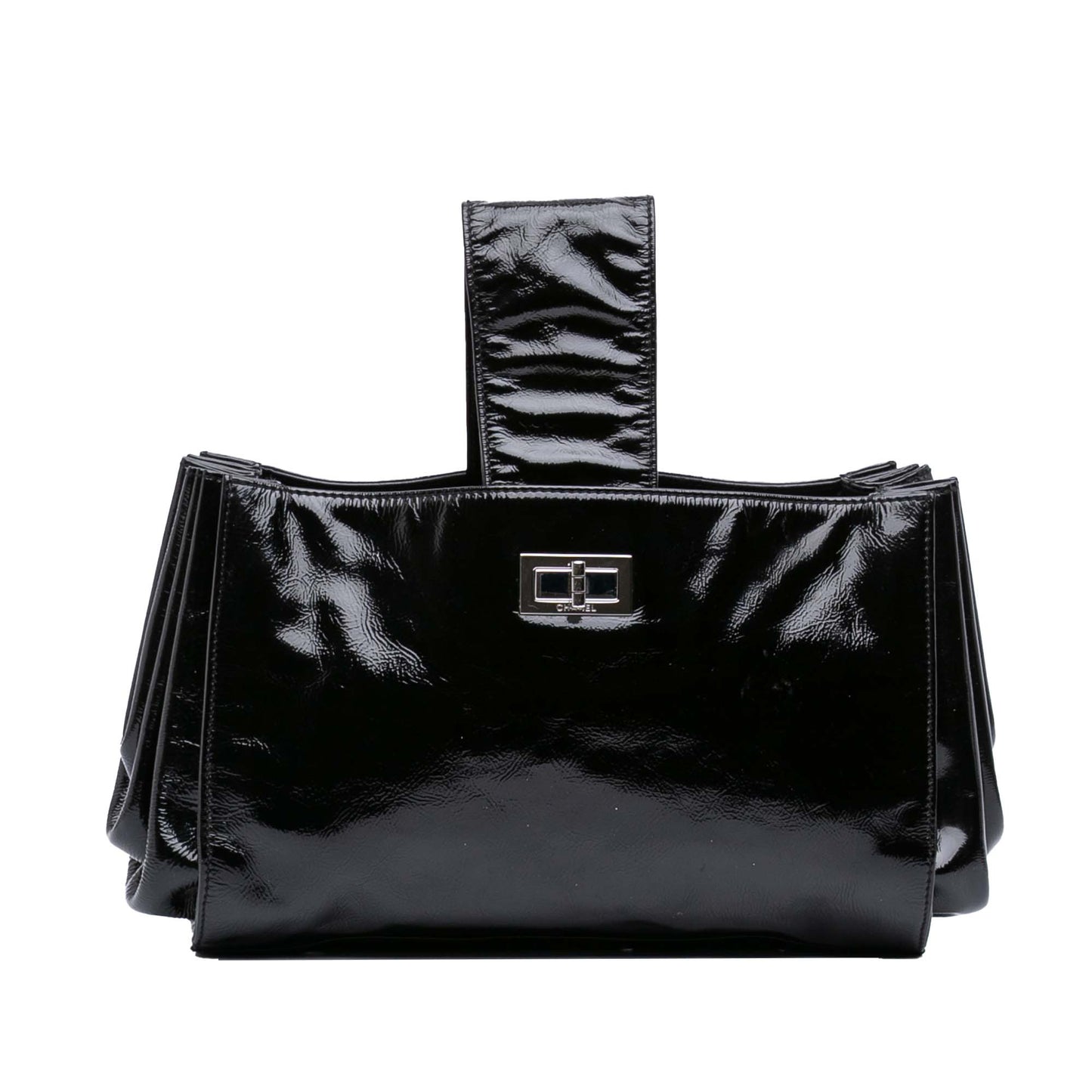 Chanel Patent Mademoiselle Lock Convertible Wrist Clutch