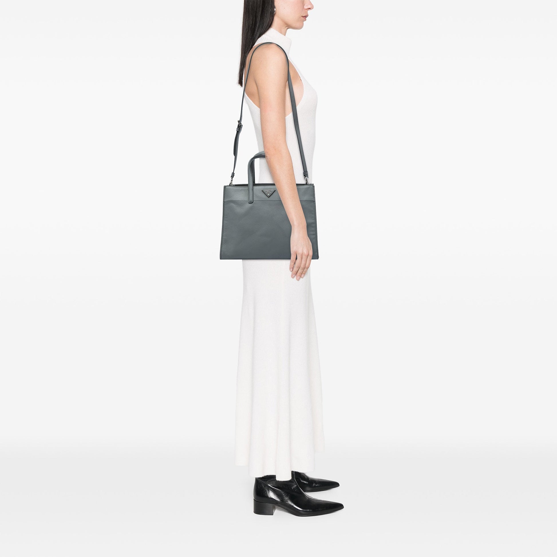 Prada Saffiano Soft Triple Pocket Tote