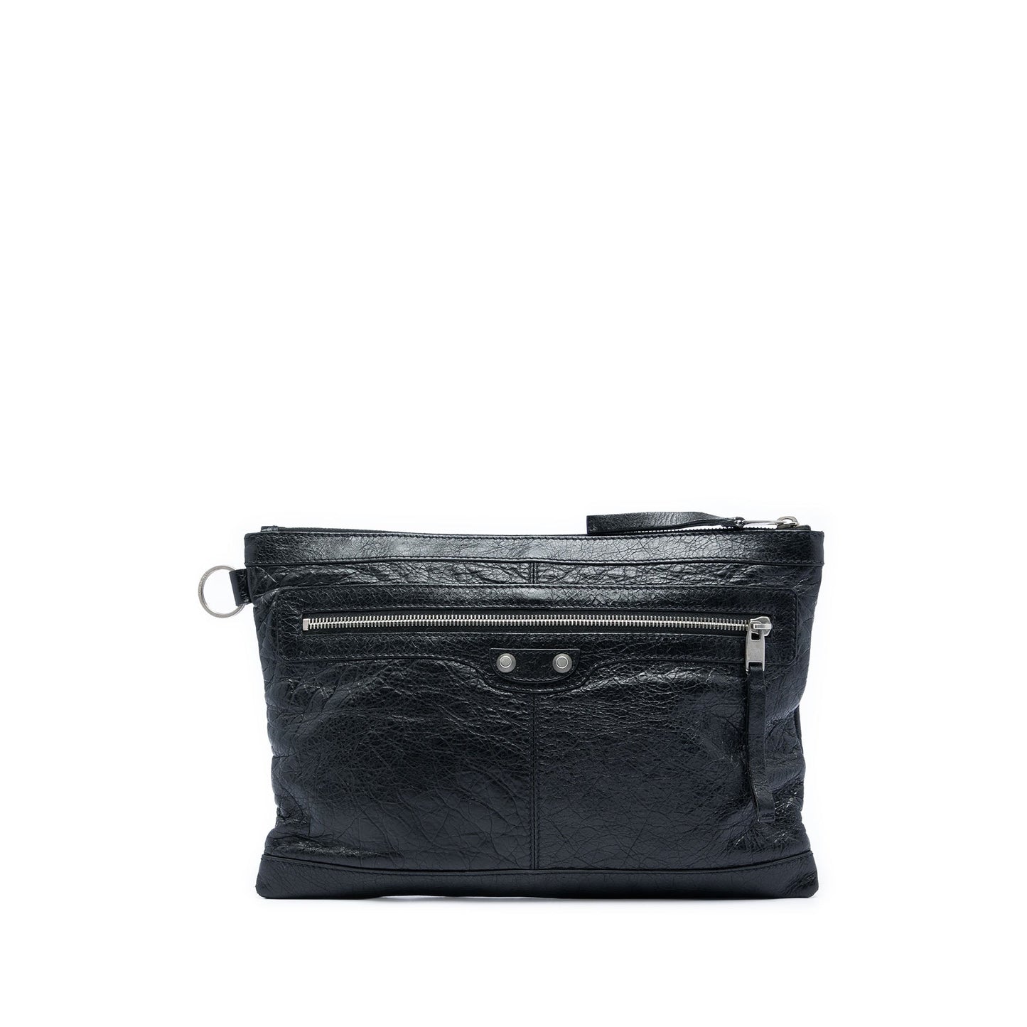 Balenciaga Lambskin Motocross Classic Clip Clutch M