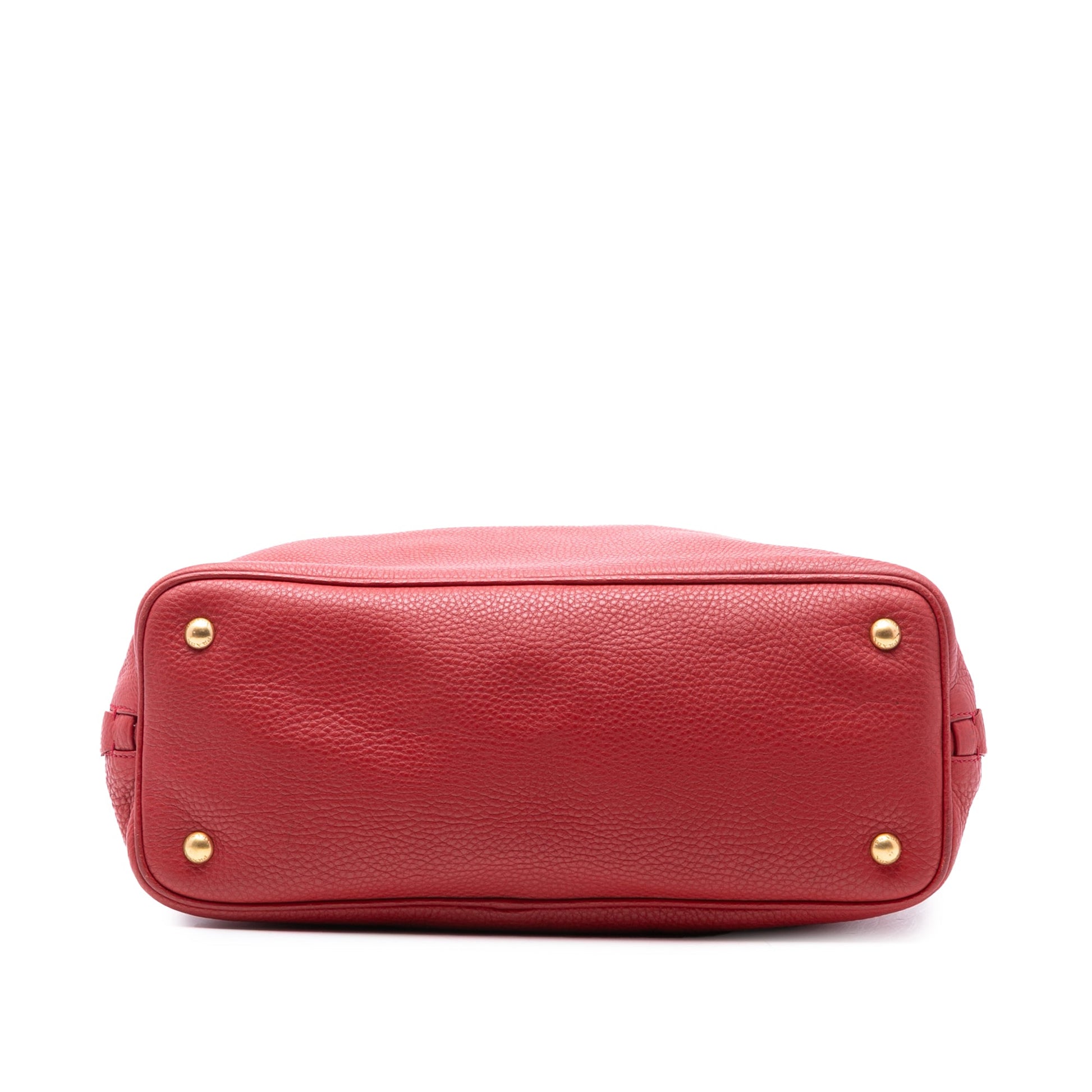 Prada Vitello Daino Side Zip Shopper Tote