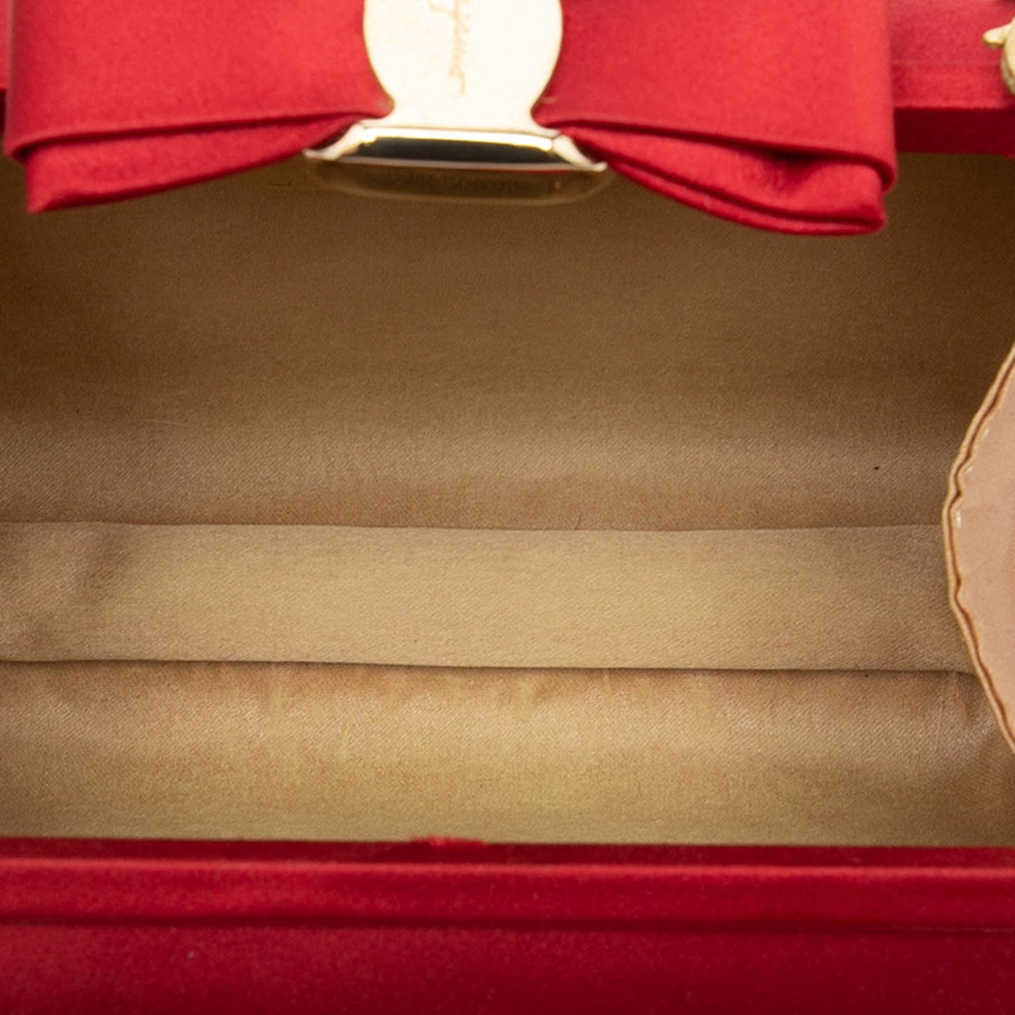 Ferragamo Satin Vara Bow Evening Clutch on Chain