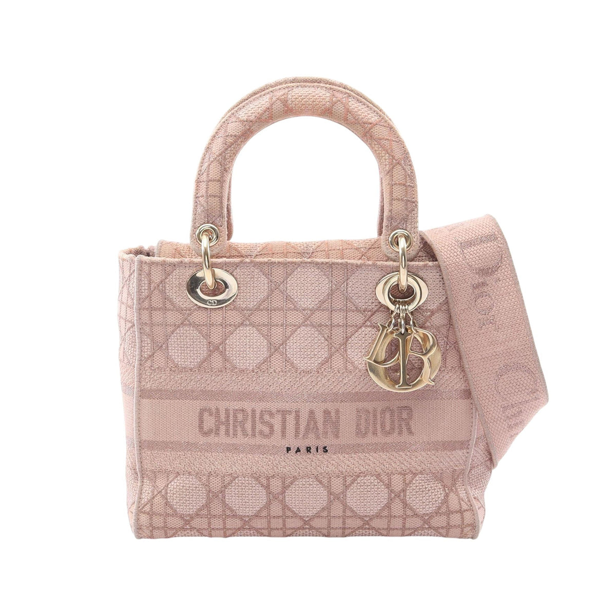 Dior Medium Canvas Cannage Lady D Lite — Beige
