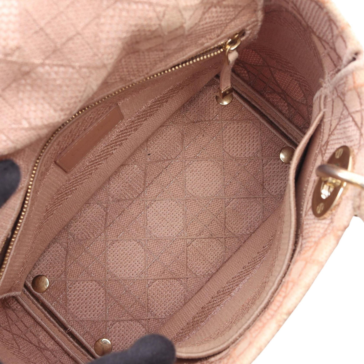 Dior Medium Canvas Cannage Lady D Lite — Beige