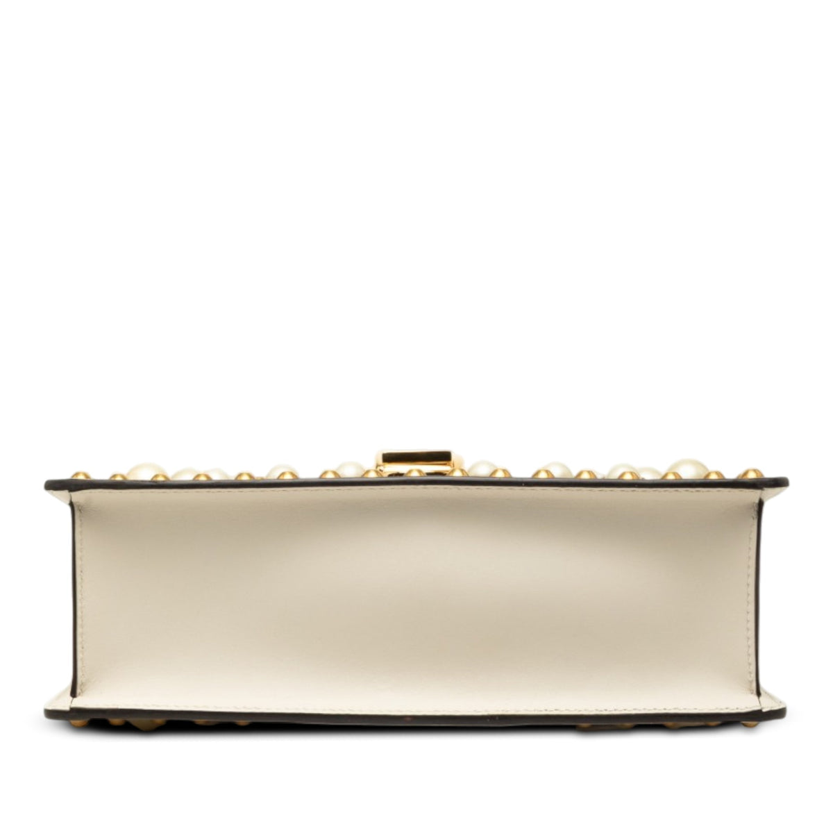 Gucci Small Studded and Pearl Embellished Calfskin Web Sylvie Satchel