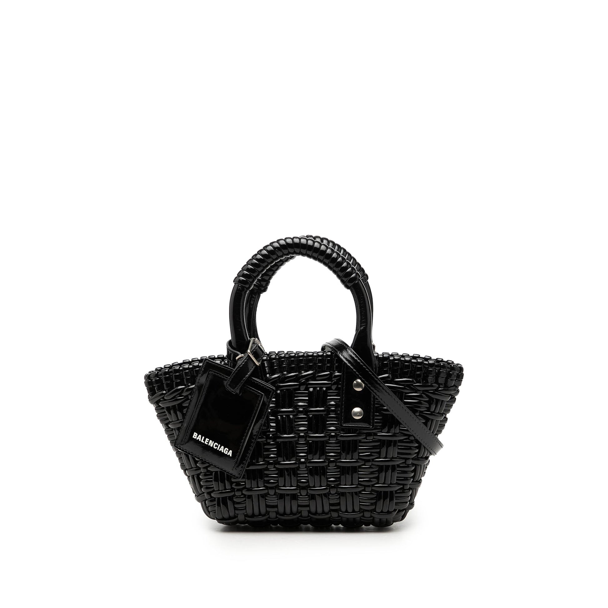 Balenciaga Faux Leather Bistro Basket Bag XXS