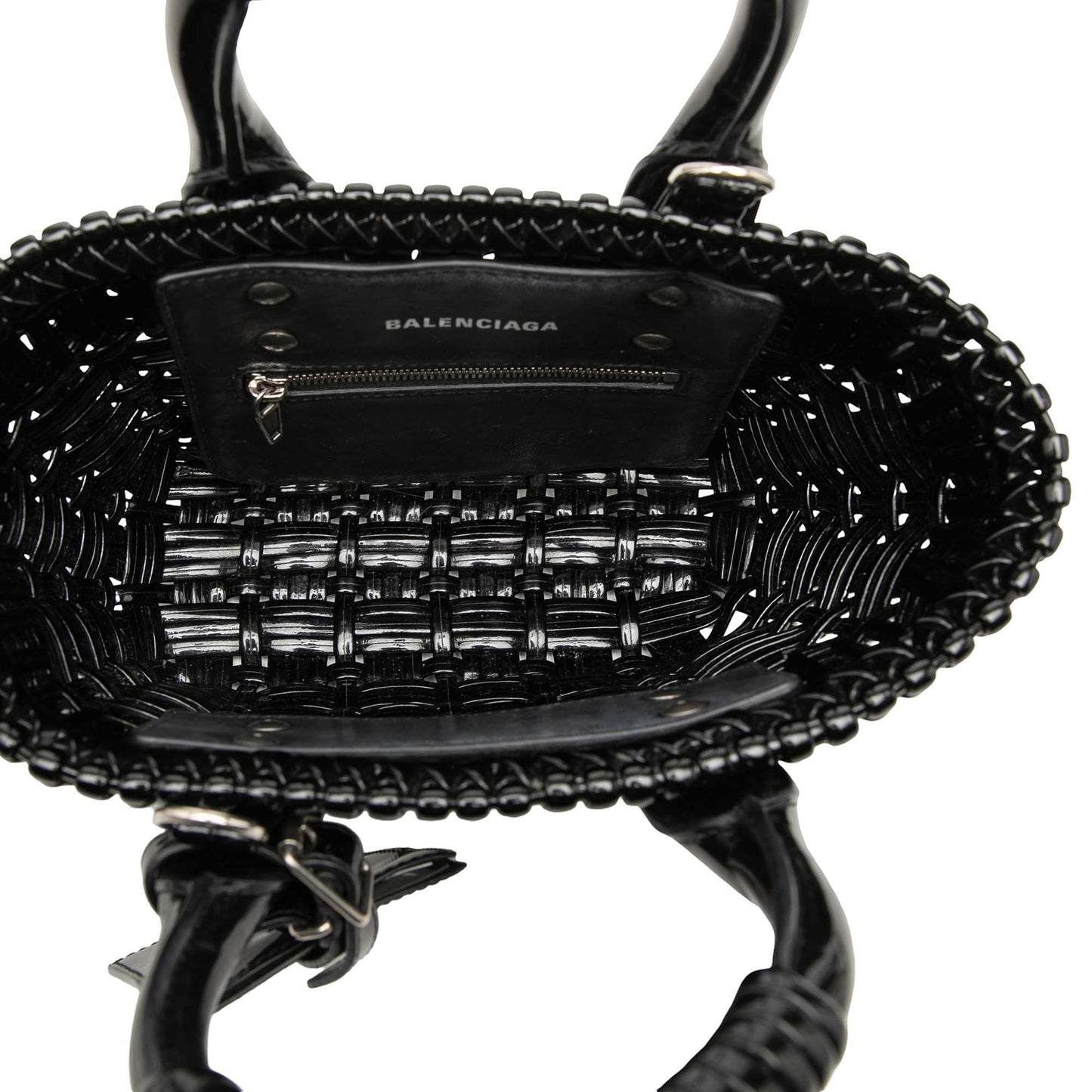 Balenciaga Faux Leather Bistro Basket Bag XXS