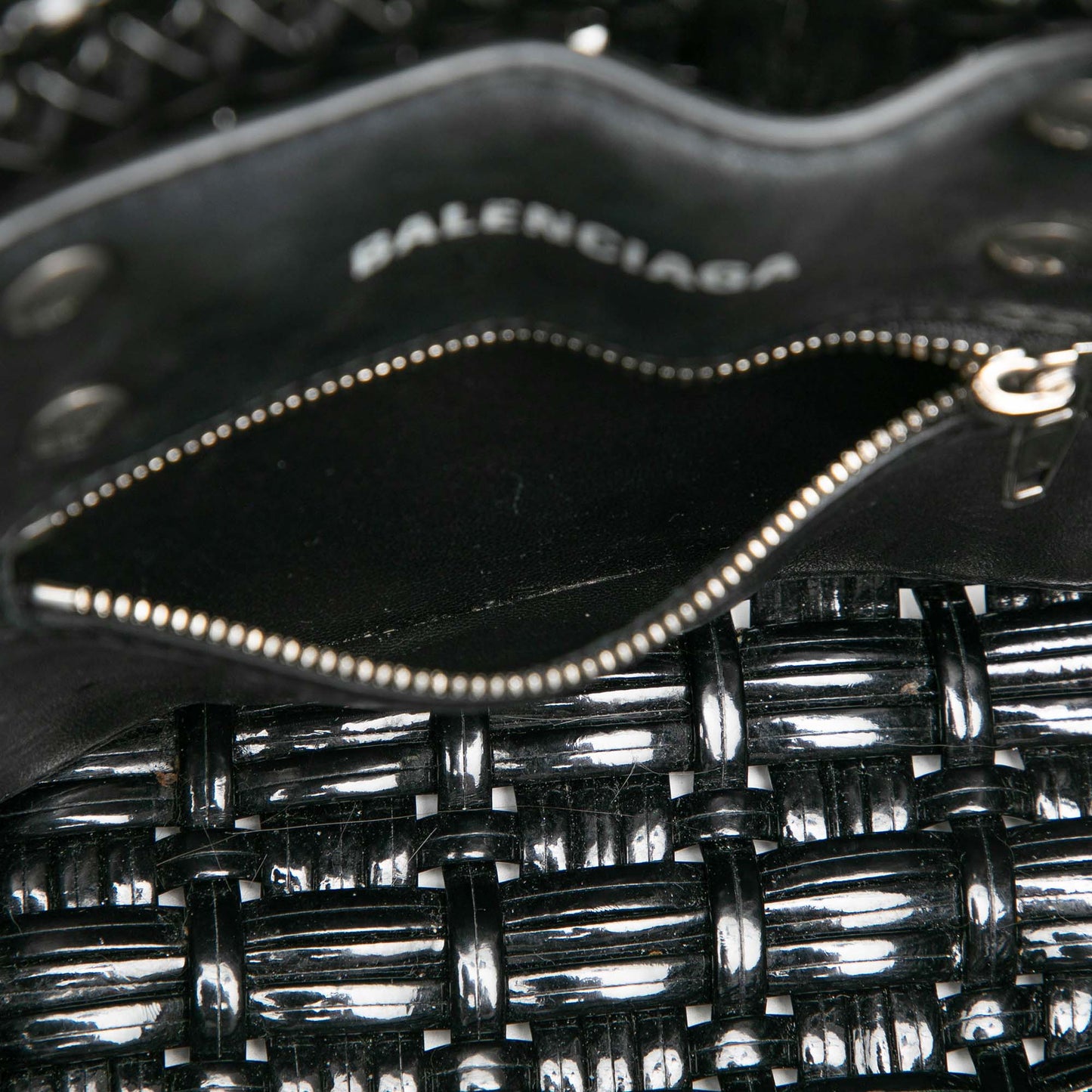 Balenciaga Faux Leather Bistro Basket Bag XXS