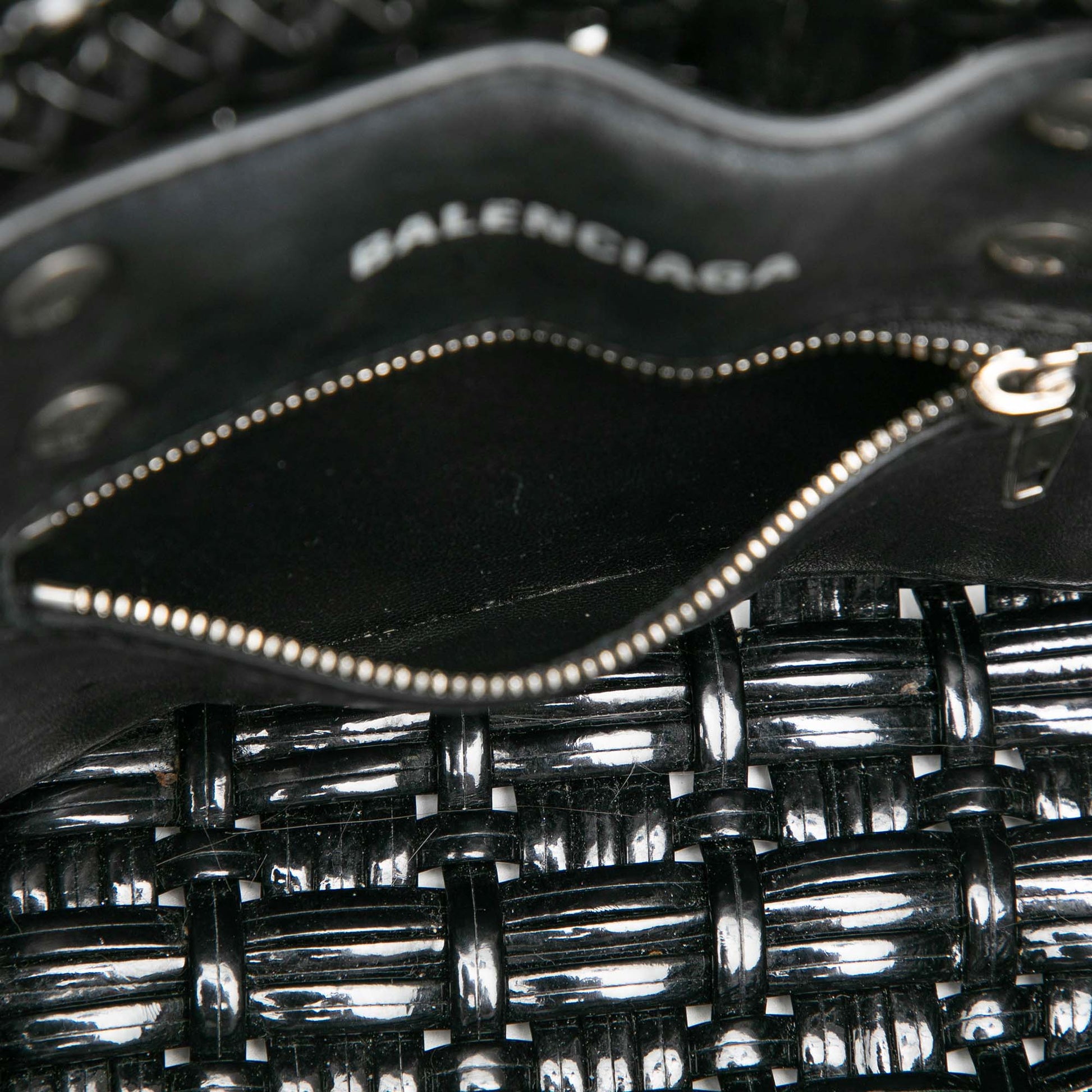 Balenciaga Faux Leather Bistro Basket Bag XXS